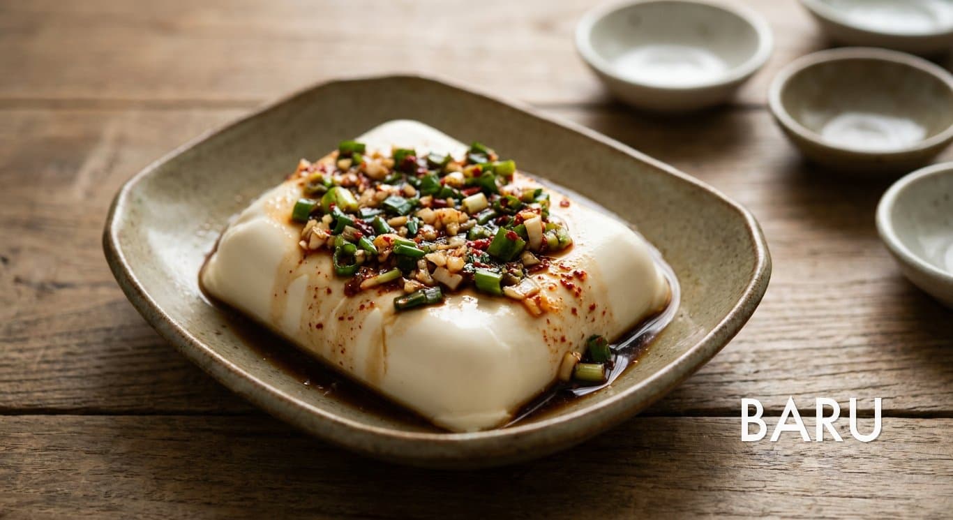 Silken Tofu with Soy Chili Sauce (연두부 간장양념장)