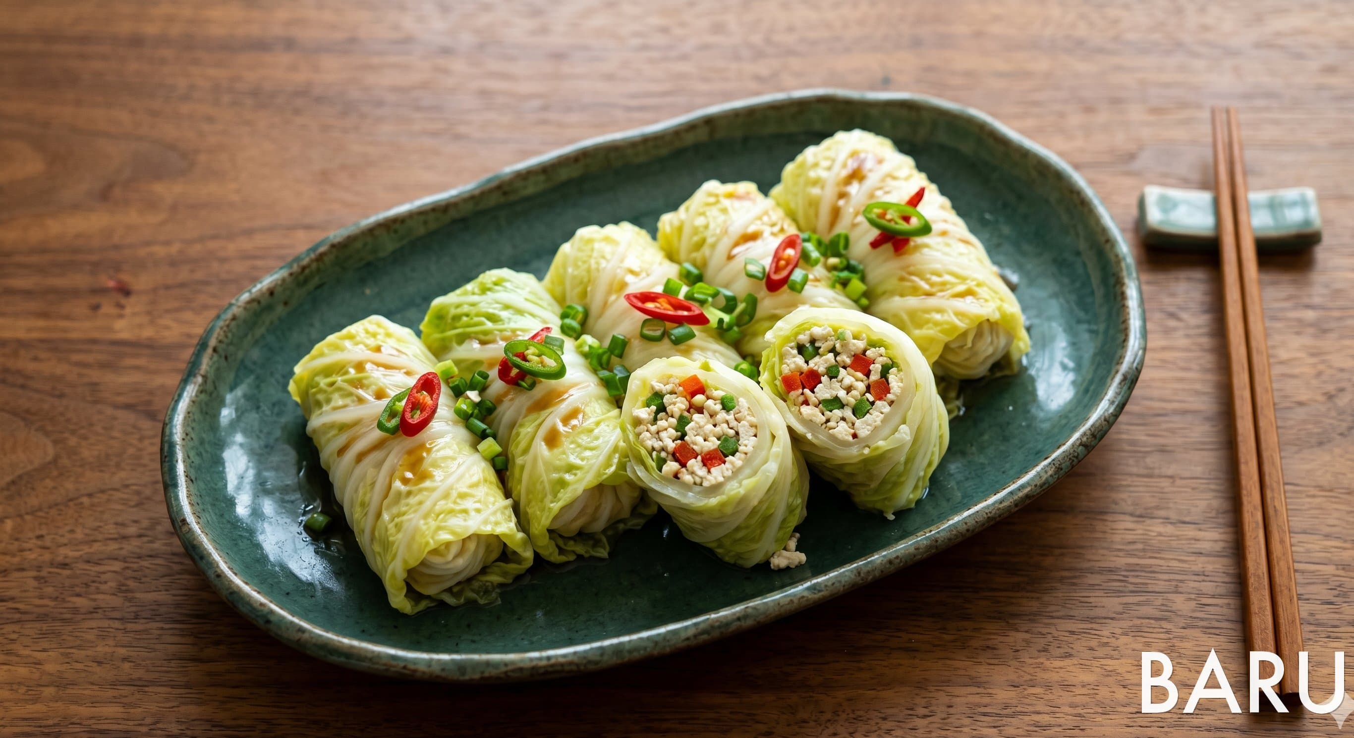 Steamed Cabbage Rolls with Tofu Filling (양배추 두부말이 찜)