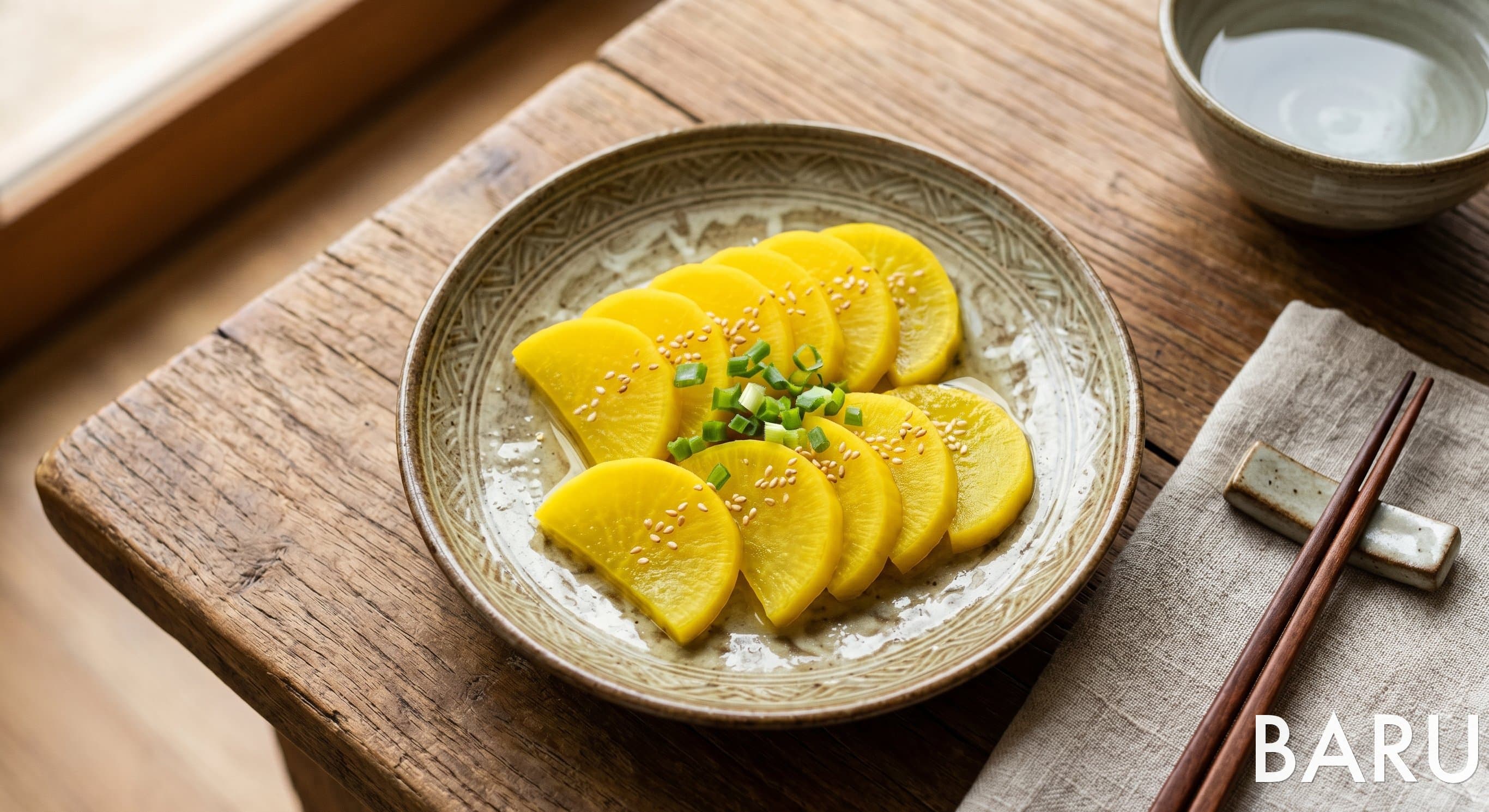 Gardenia-dyed Pickled Radish (치자로 물들인 단무지)
