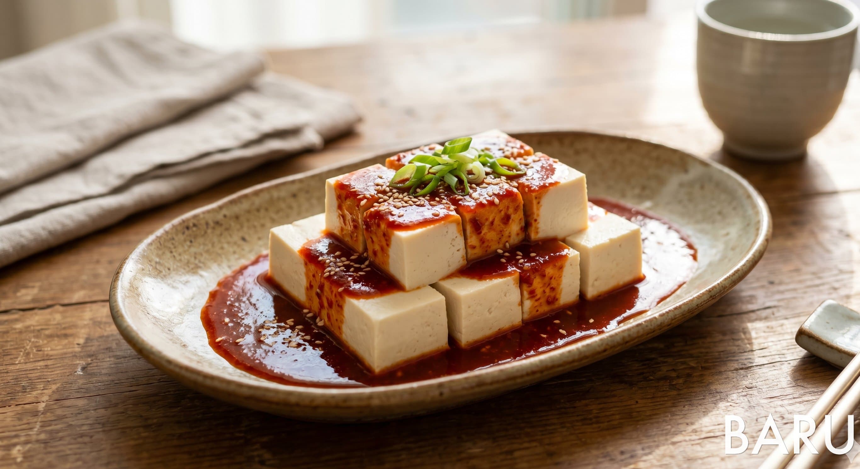 Raw Tofu with Special Sauce (연두부 고추장양념장)