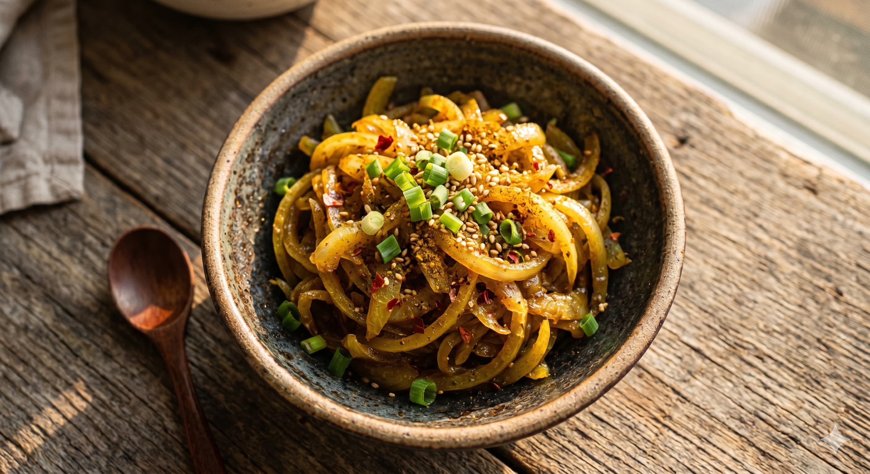 Curry-spiced Onion Stir-fry (양파볶음:올리브오일과 카레)