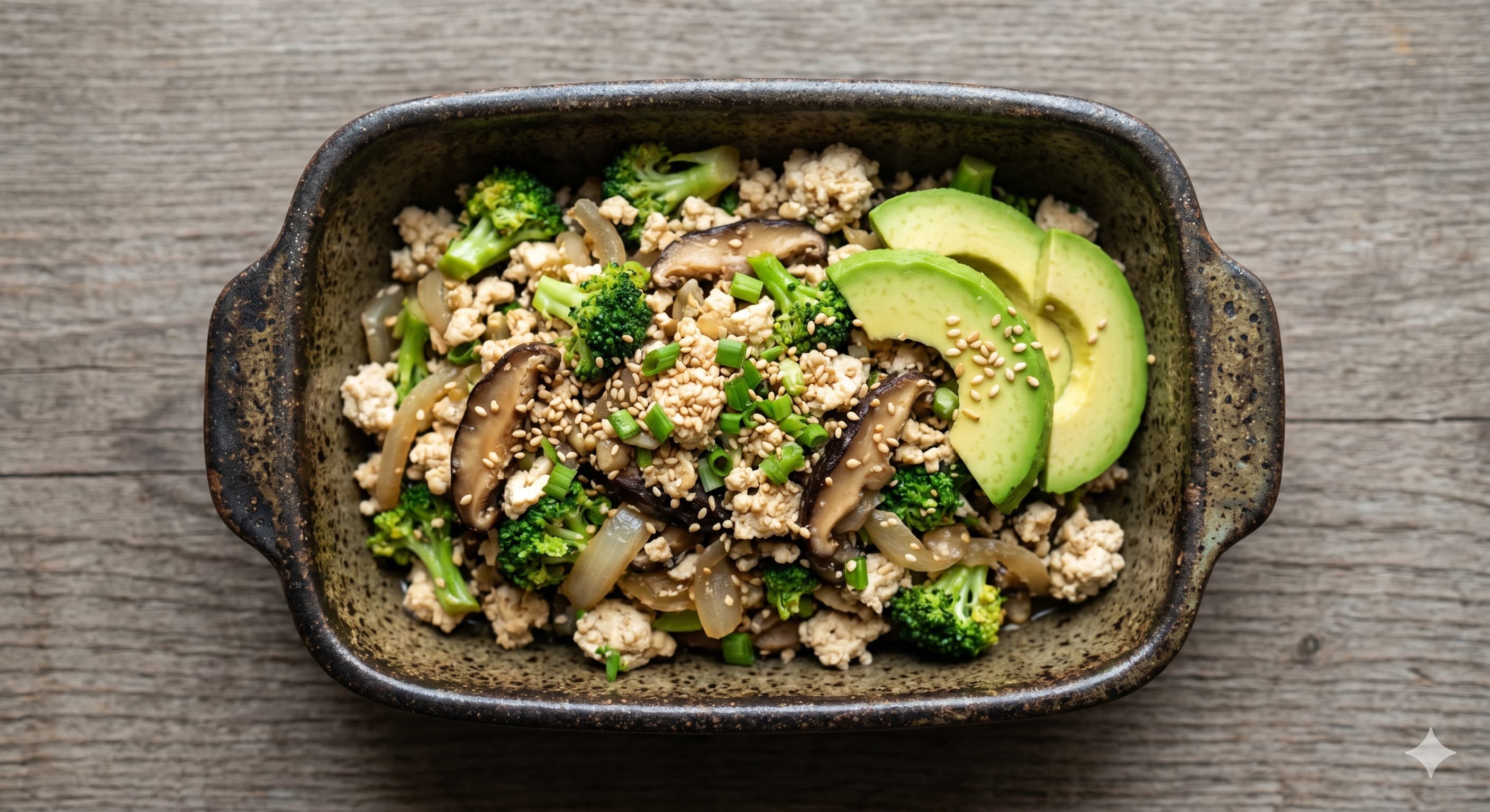 Tofu & Broccoli Scramble with Shiitake (원팬 두부 브로콜리 스크램블)