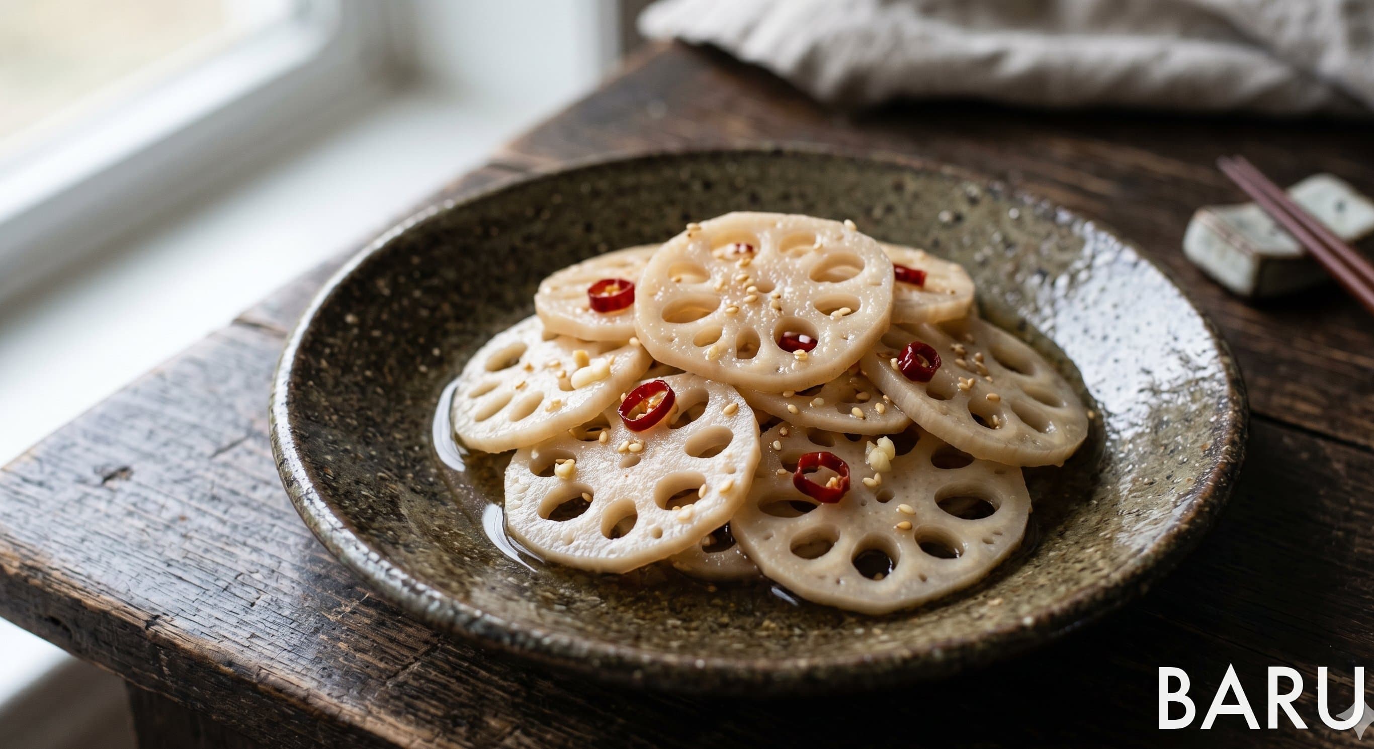 Vinegar-Pickled Lotus Root (Su-Renkon) (초연근)
