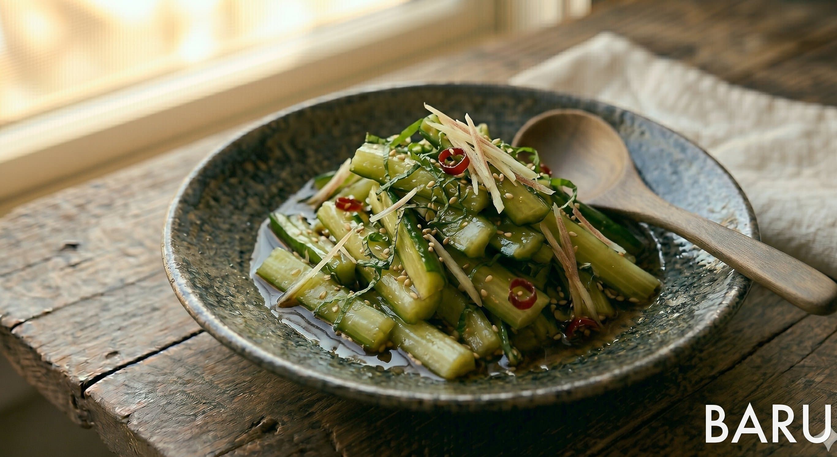 Quick Salt-Pickled Cucumber (오이 아사즈케)