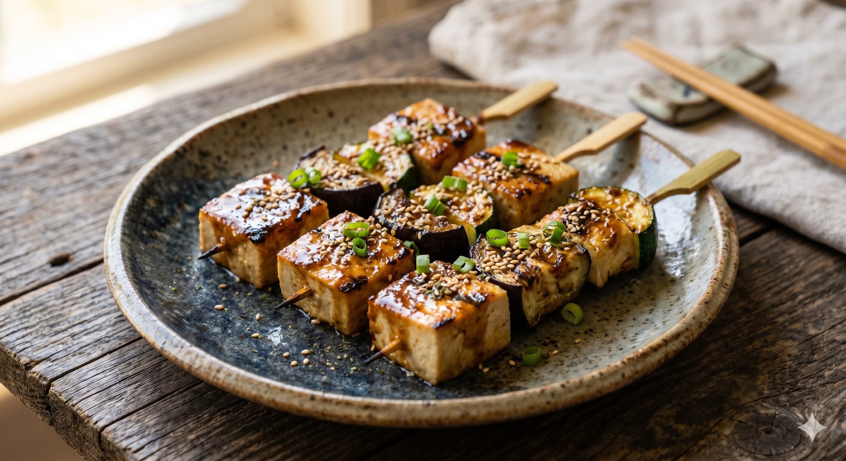 Miso Dengaku (Miso-Glazed Tofu and Vegetable Skewers) (미소 뎅가쿠 (된장 꼬치구이))