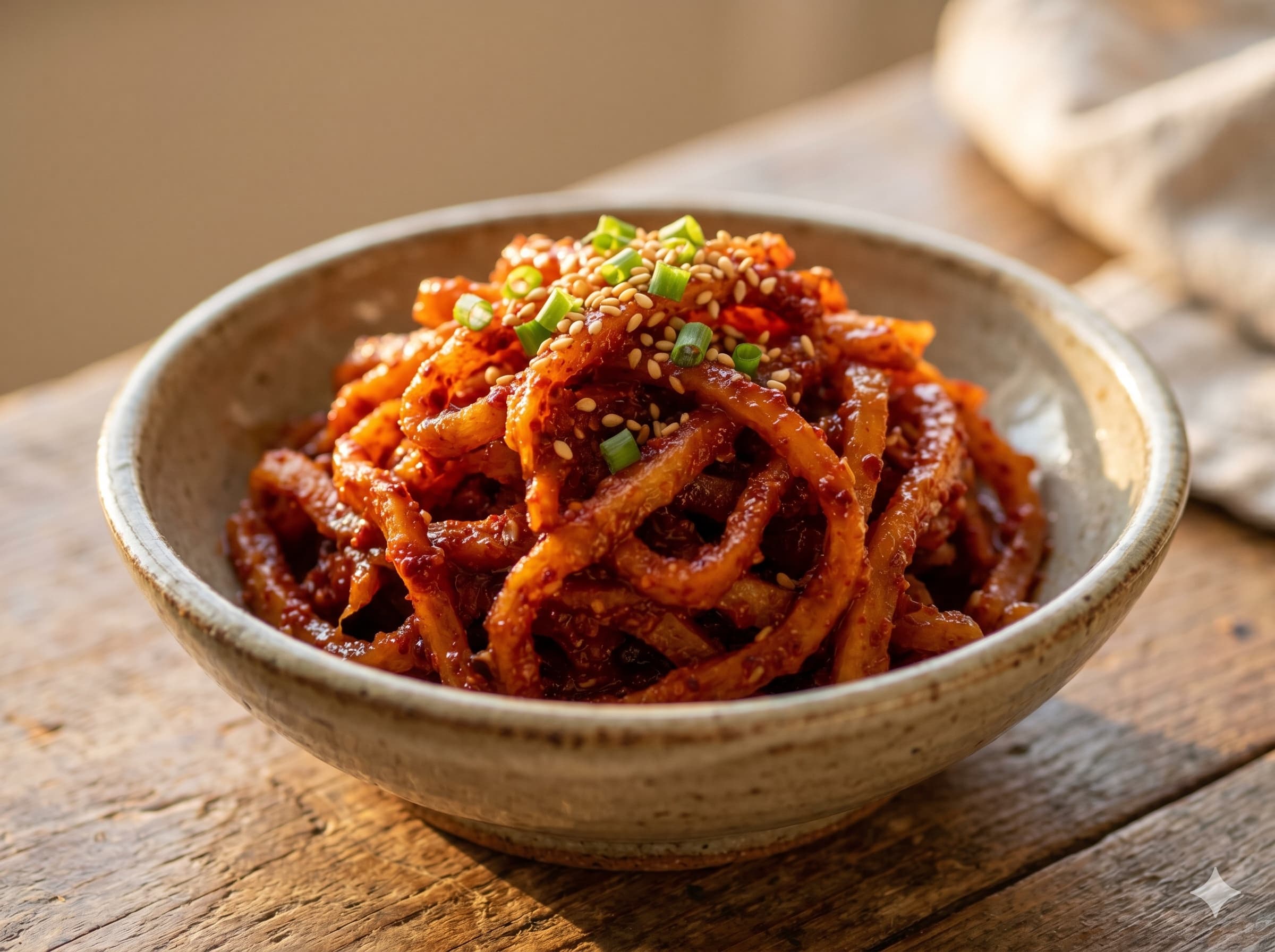 Spicy Dried Radish Strips (무말랭이 무침)