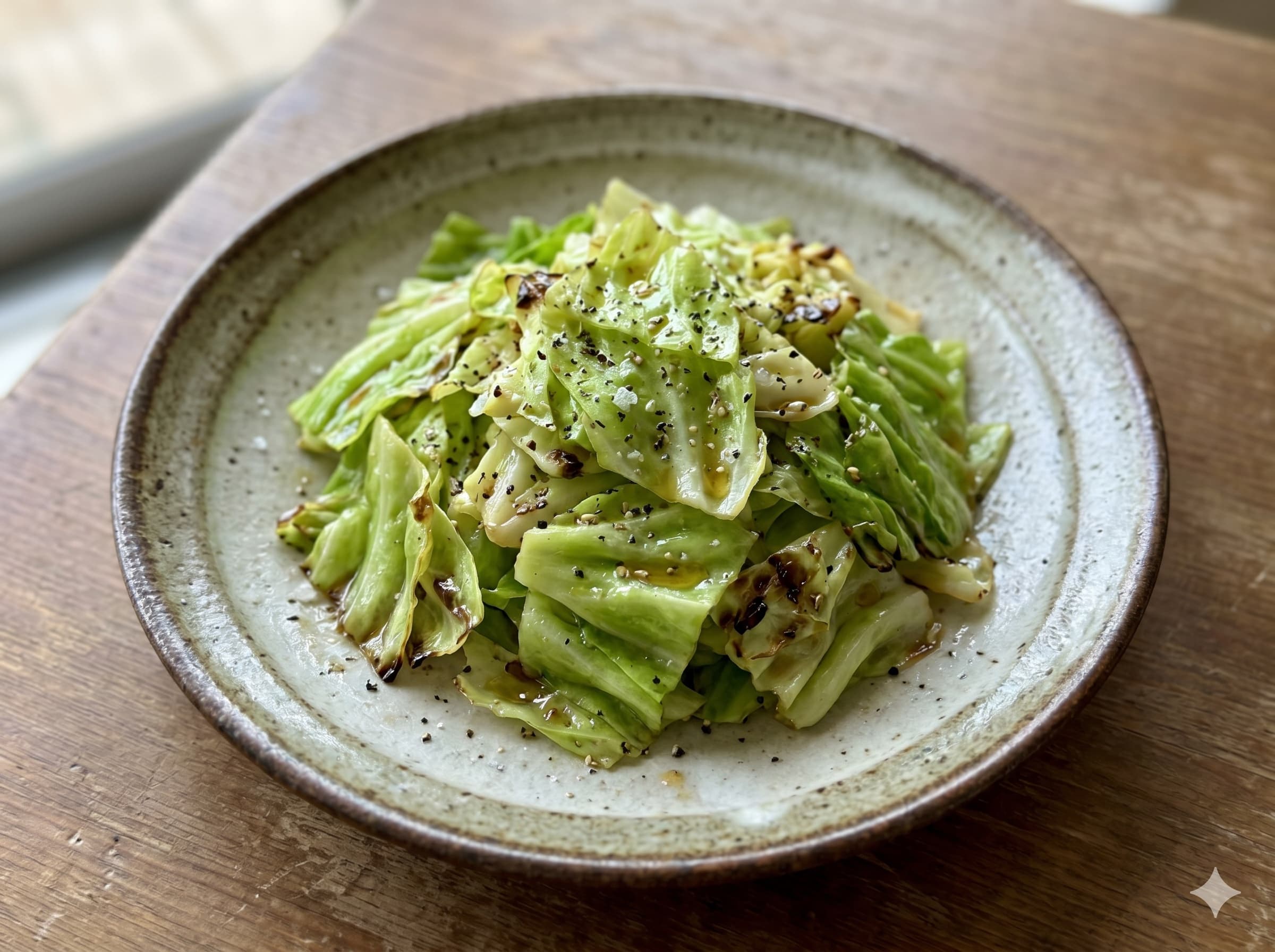 Salt Stir-fried Cabbage (캬베츠노 시오이타메)