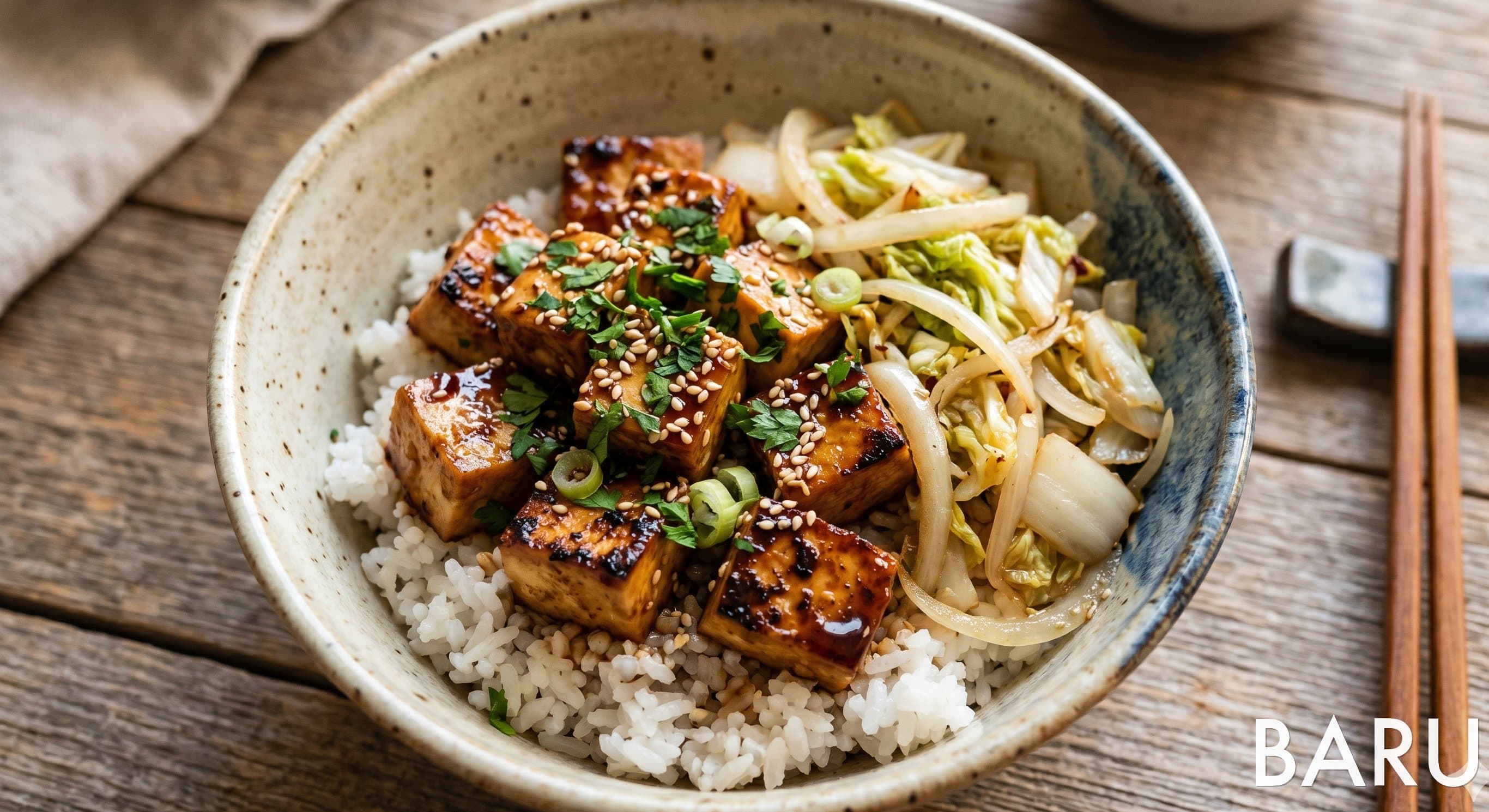 Teriyaki Tofu Rice Bowl (식단 데리야끼 두부 덮밥)