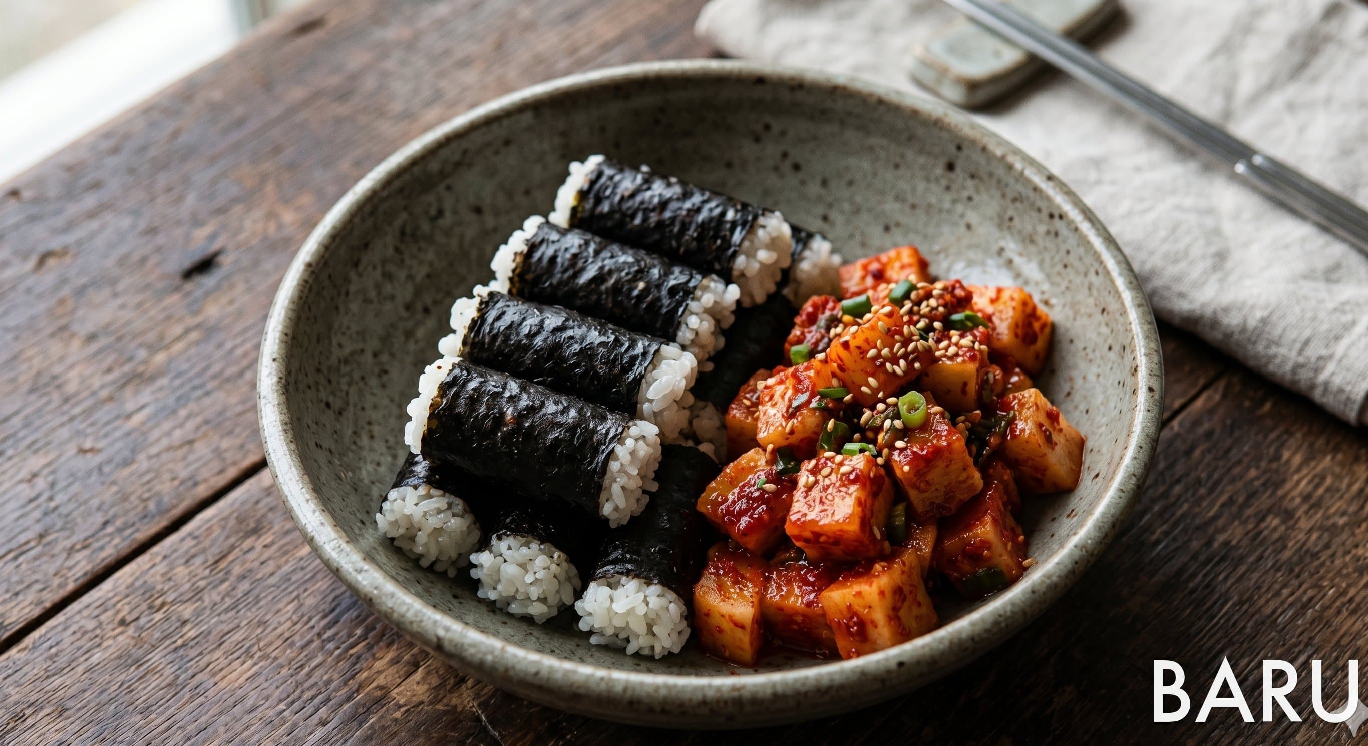 Chungmu Gimbap (Simple Seaweed Rice Rolls with Spicy Radish) (충무김밥)