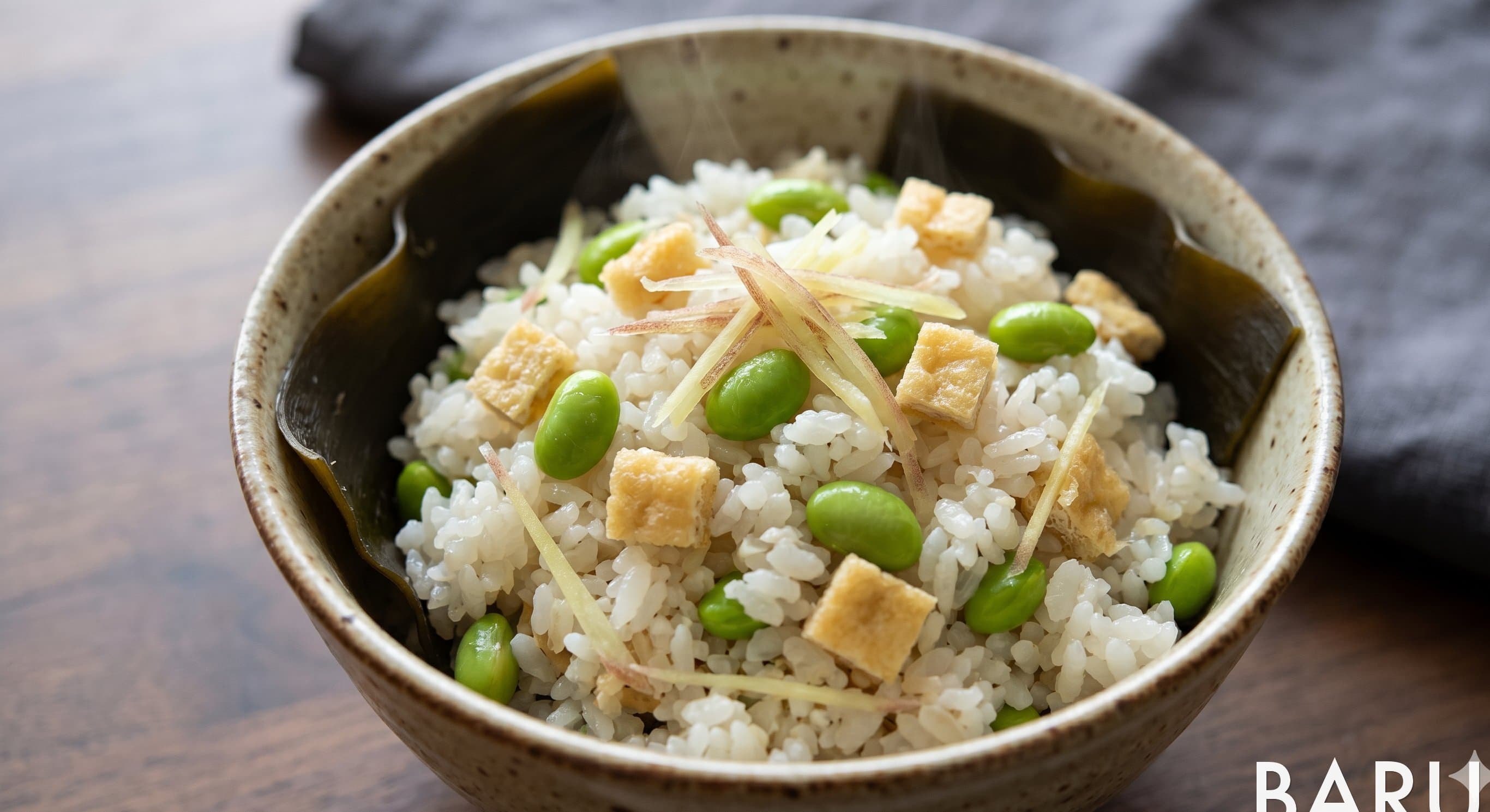 New Ginger and Edamame Rice (햇생강 에다마메 솥밥)