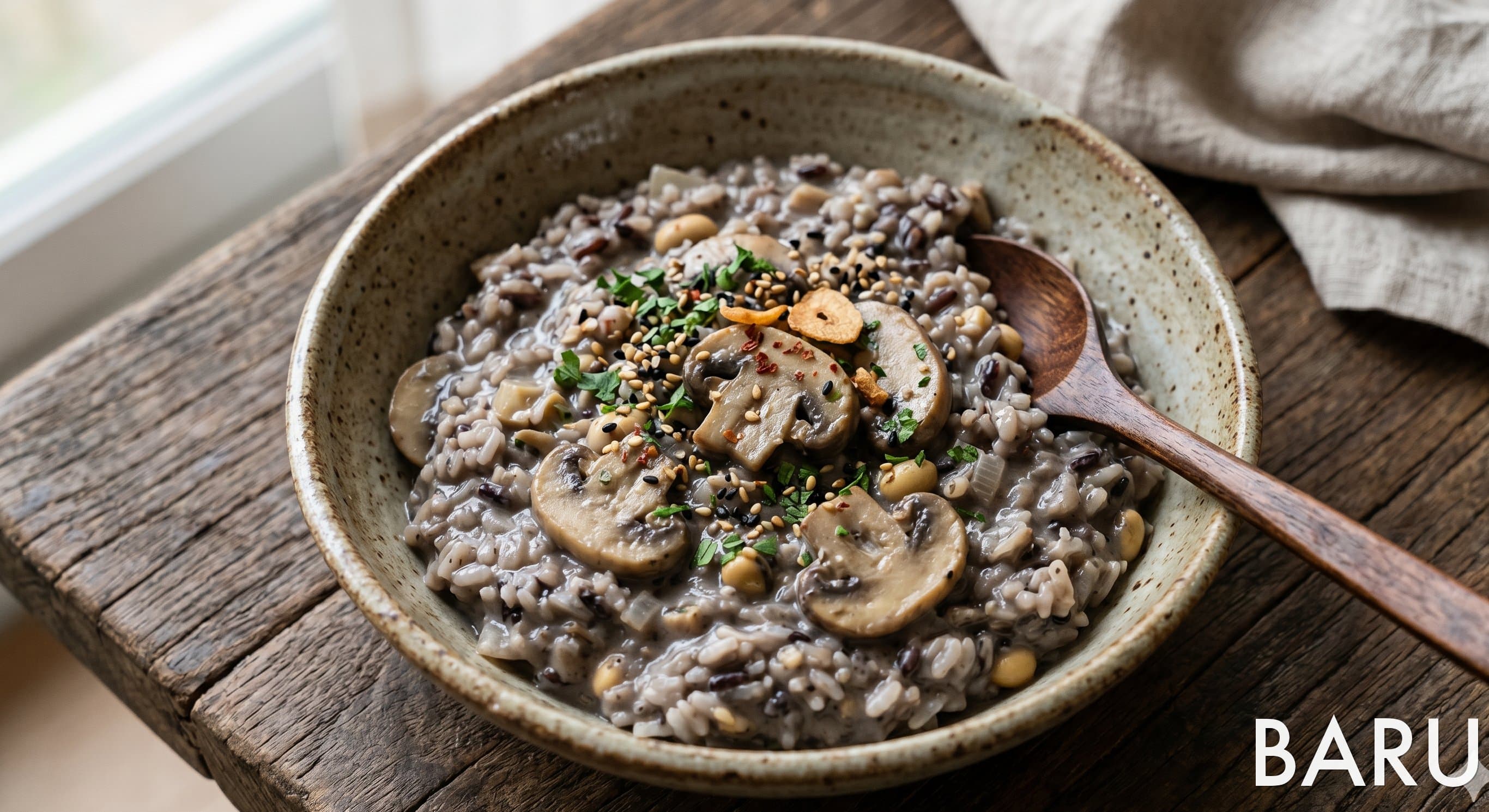 Black Soybean Milk Risotto (검은콩두유리조또)