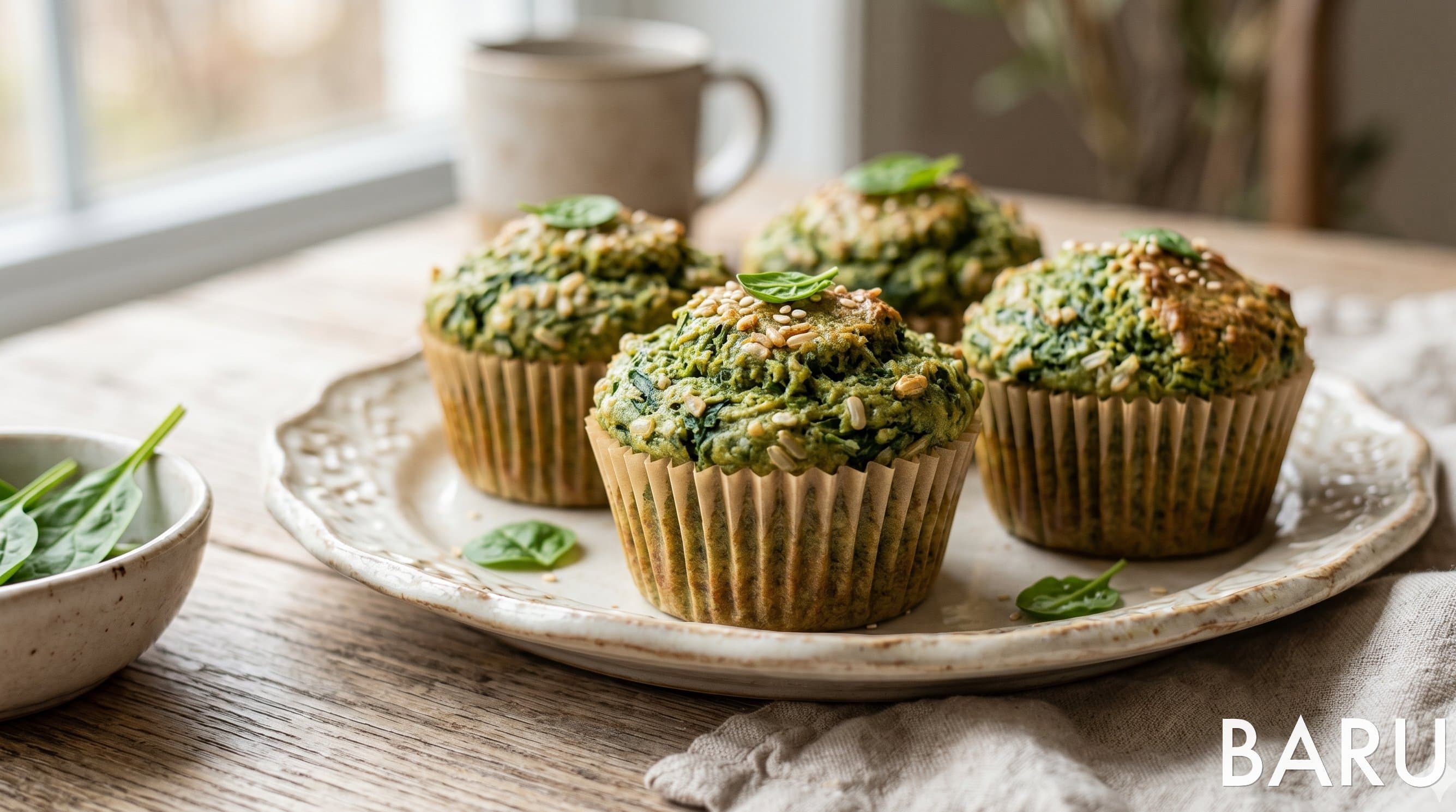 Gluten-Free Spinach Rice Muffins (시금치 쌀 머핀)