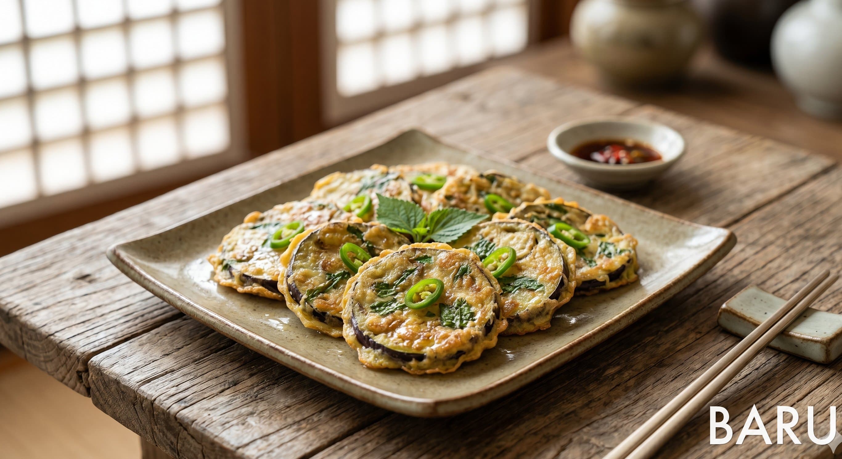 Eggplant & Mint (Banga) Jeon (방아 가지전)