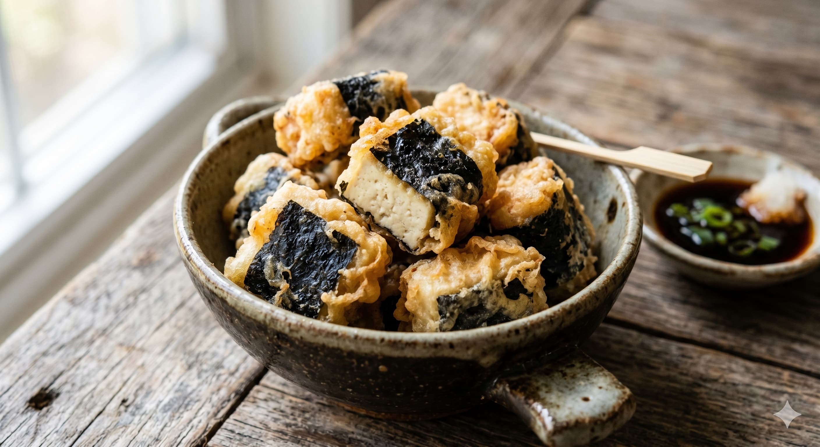 Pressed Tofu Nori Tempura (눌린 두부 김 튀김)