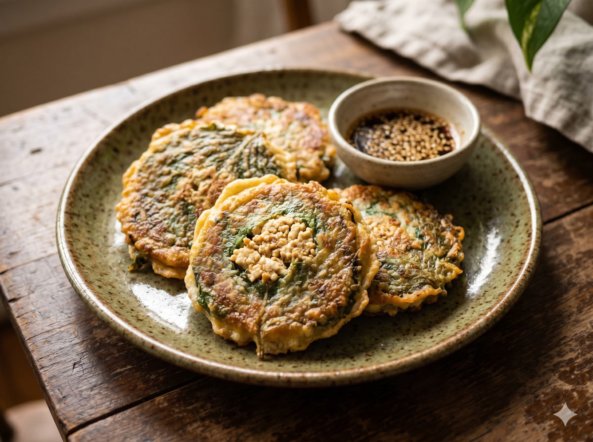 Stuffed Perilla Leaf Pancake (깻잎전 (비건))