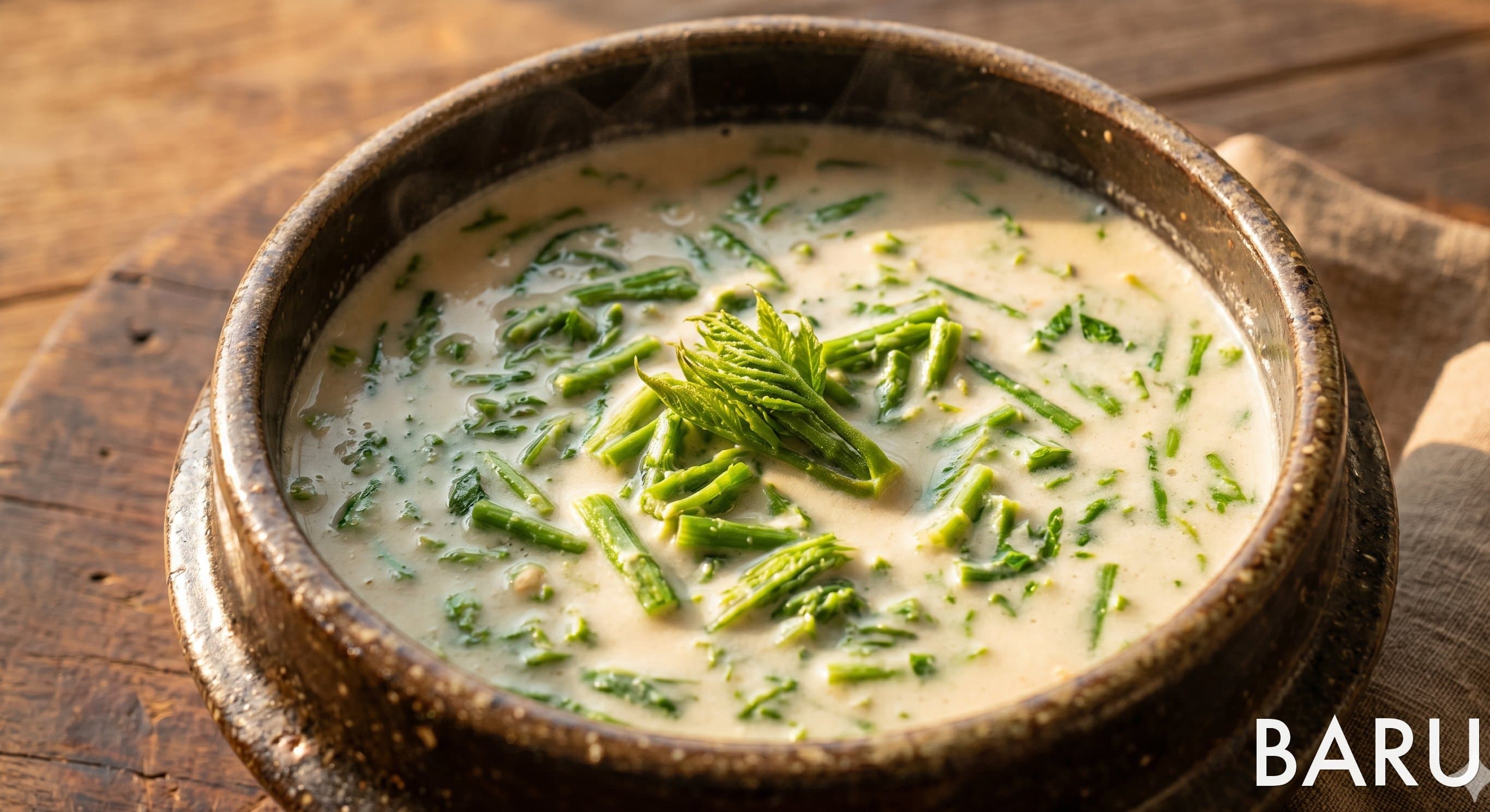 Temple-style Aralia Shoot Soy Soup (사찰음식 두릅콩국)