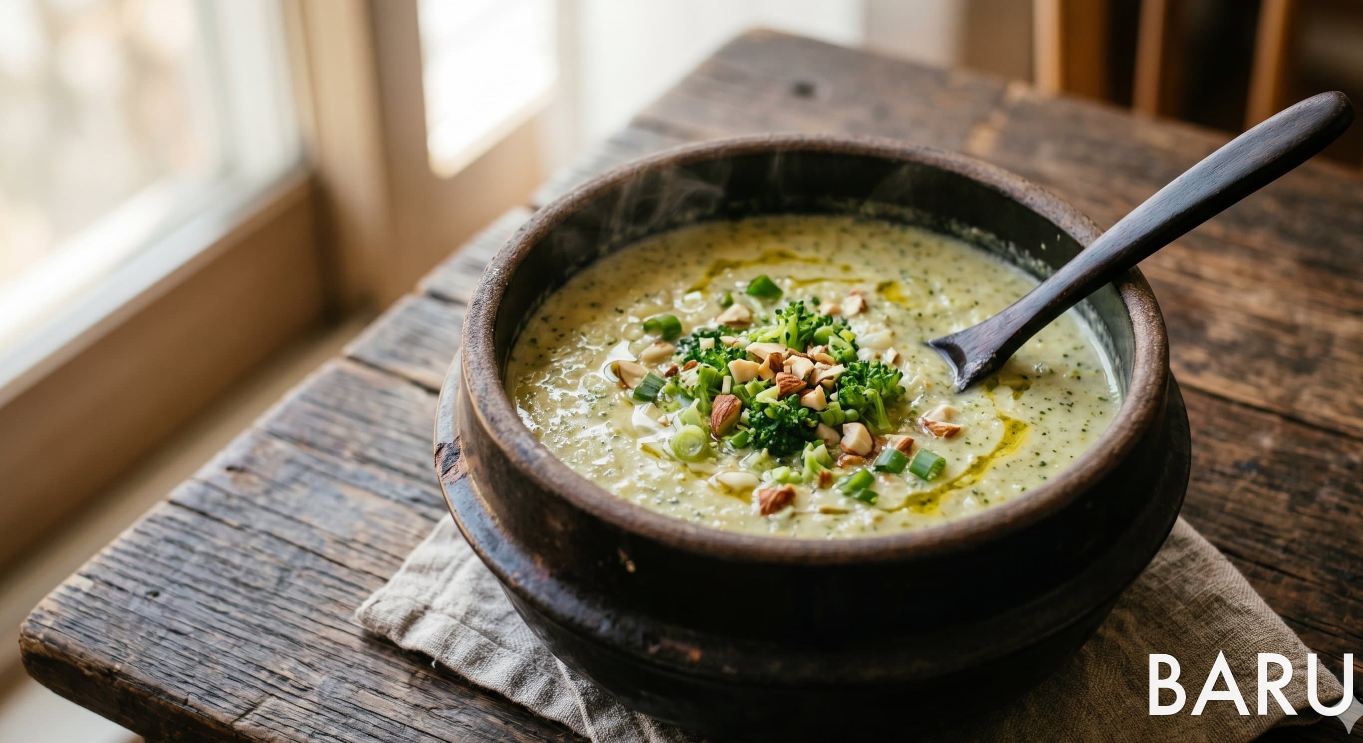 Potato Broccoli Soup with Almond Milk (감자 브로콜리 스프)