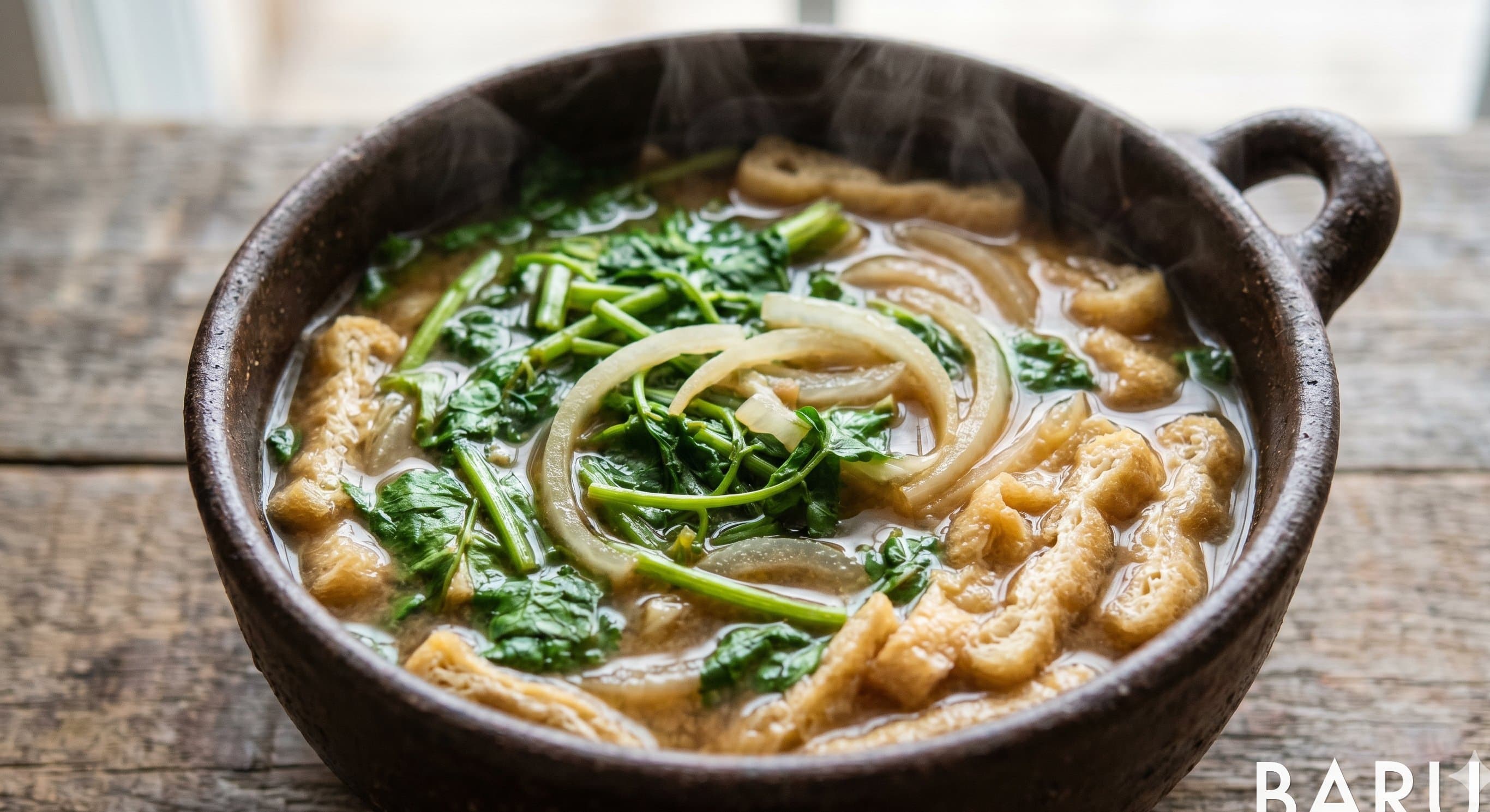 Watercress and Sweet Onion Miso Soup (물냉이 새양파 된장국)