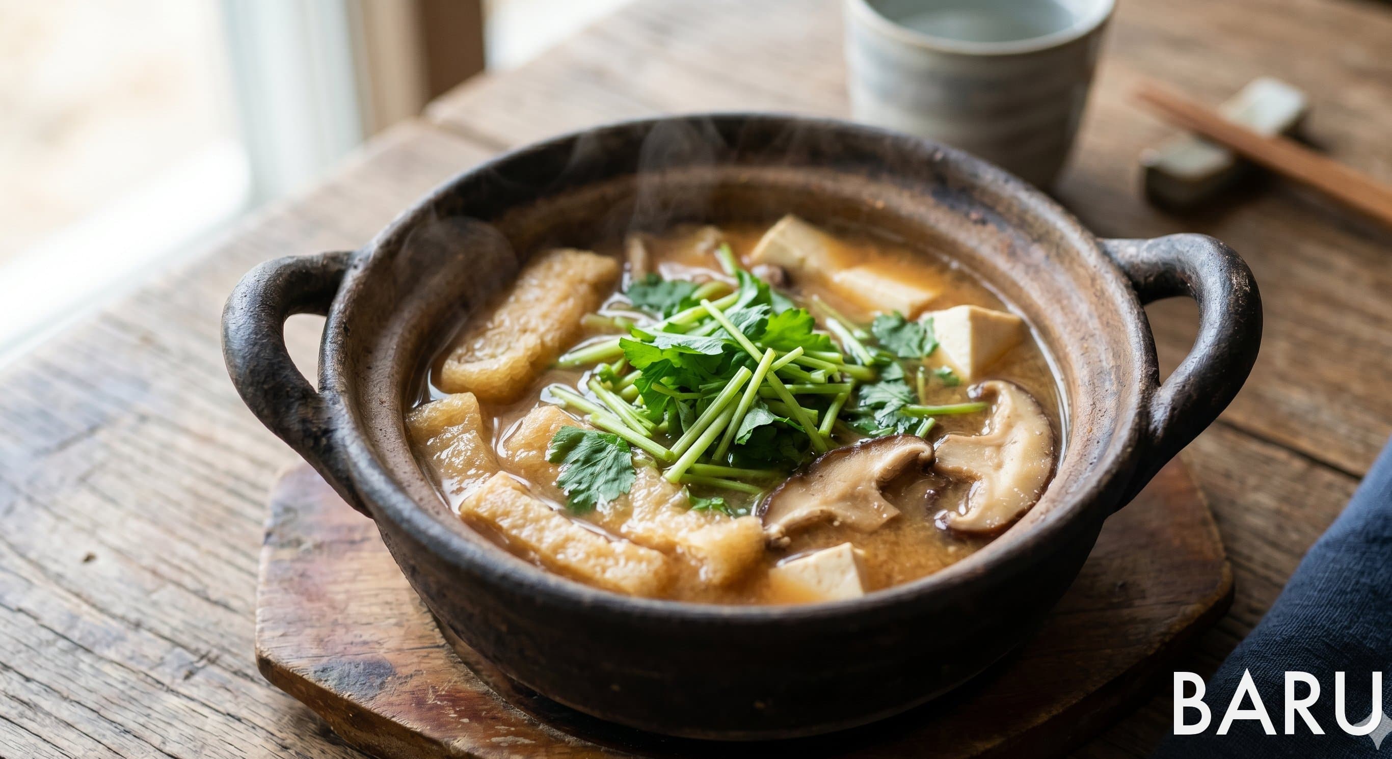 Thick Fried Tofu Miso Soup (두꺼운유부 된장국)