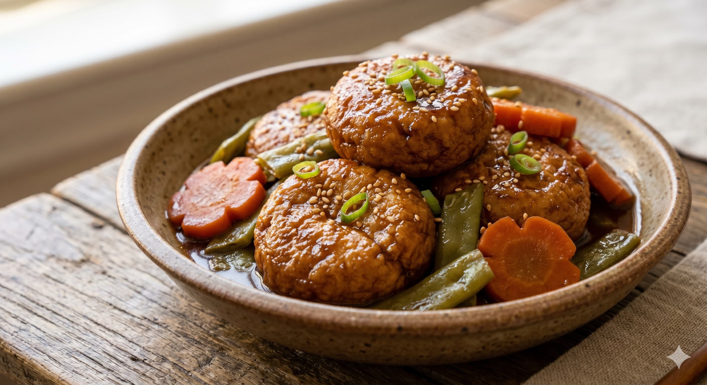 Simmered Tofu Fritters in Sweet Soy Broth (간모도키 조림)