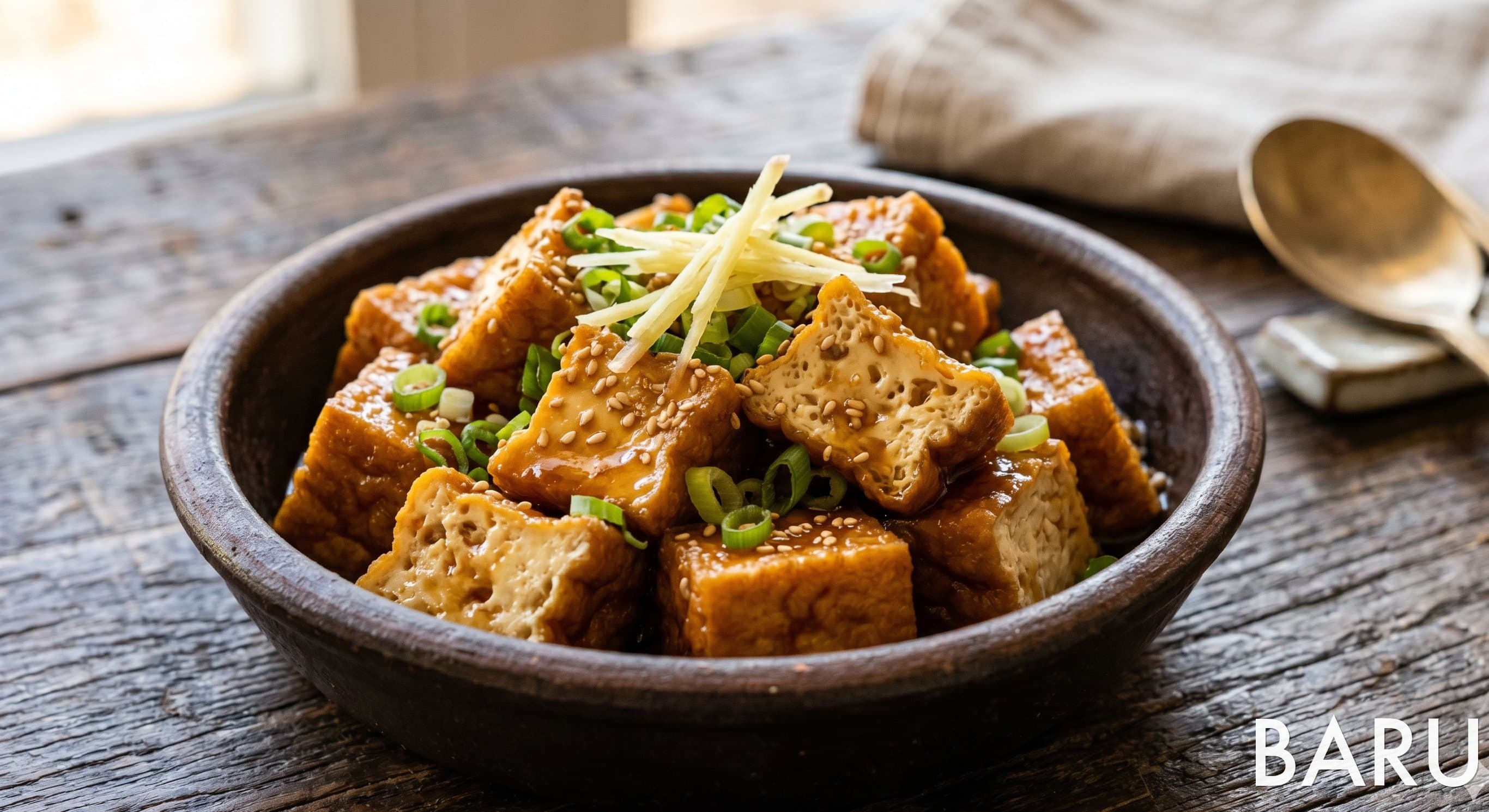 Sweet and Savory Braised Thick Fried Tofu (두꺼운유부 조림)
