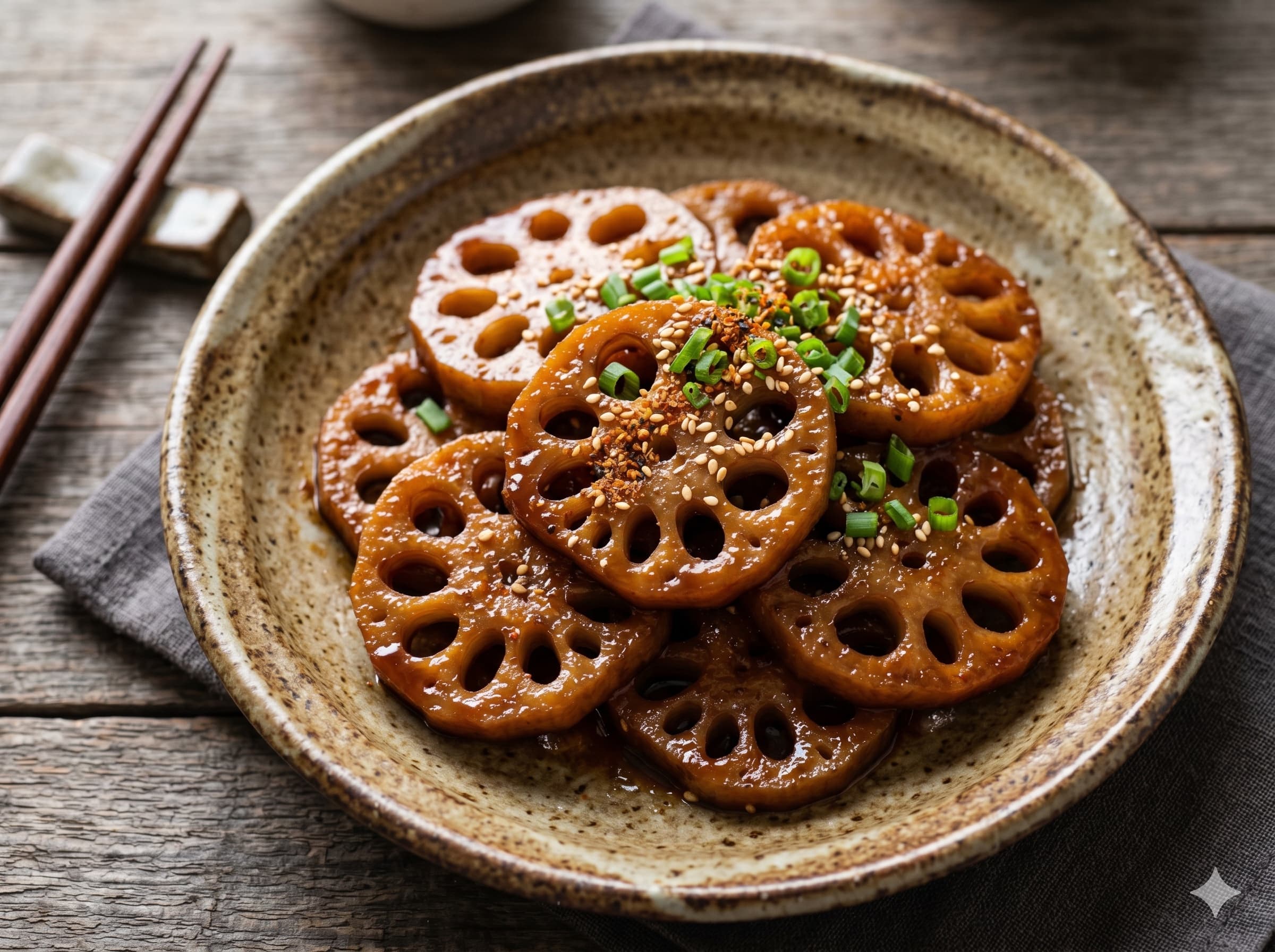Sweet-spicy Simmered Lotus Root (렌콘노 아마가라니)