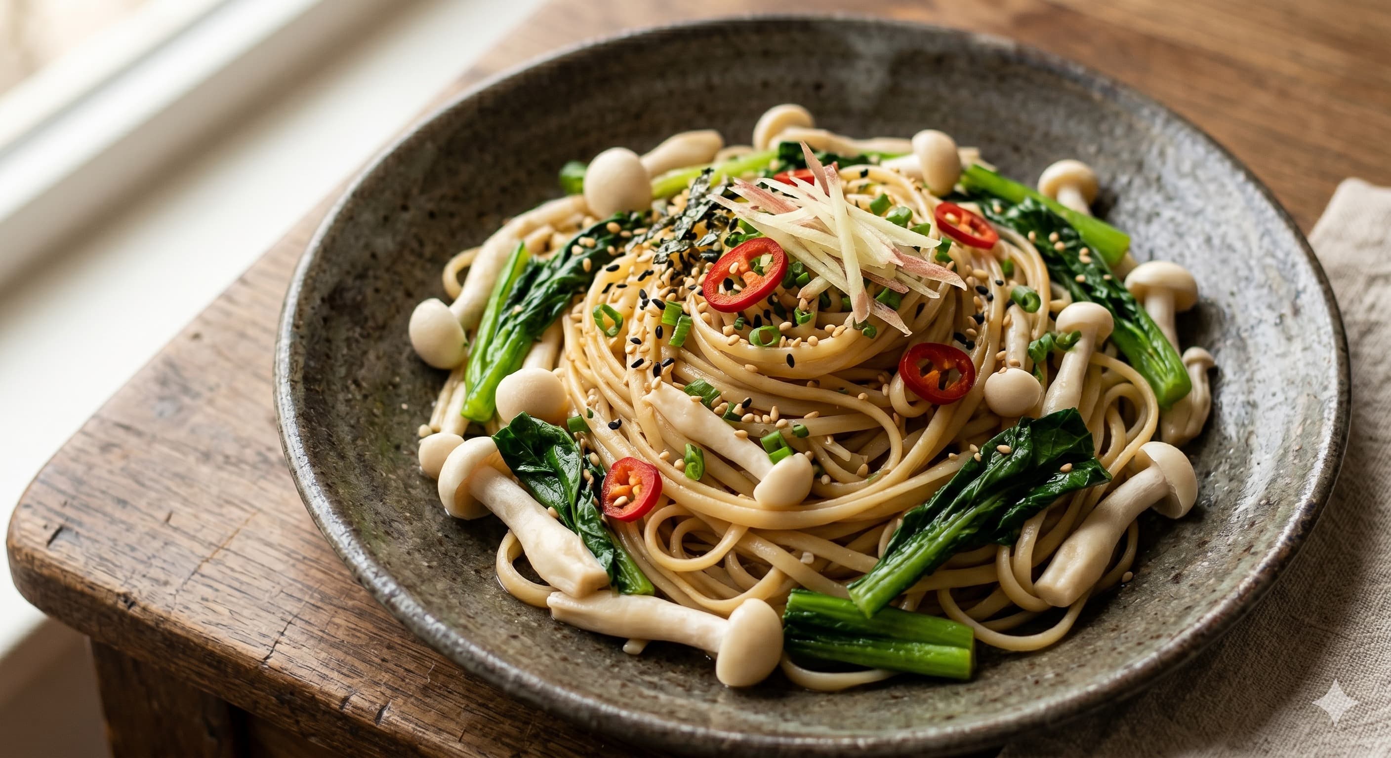 Temple-Style Mushroom Pasta (유키와리버섯 정진 파스타)