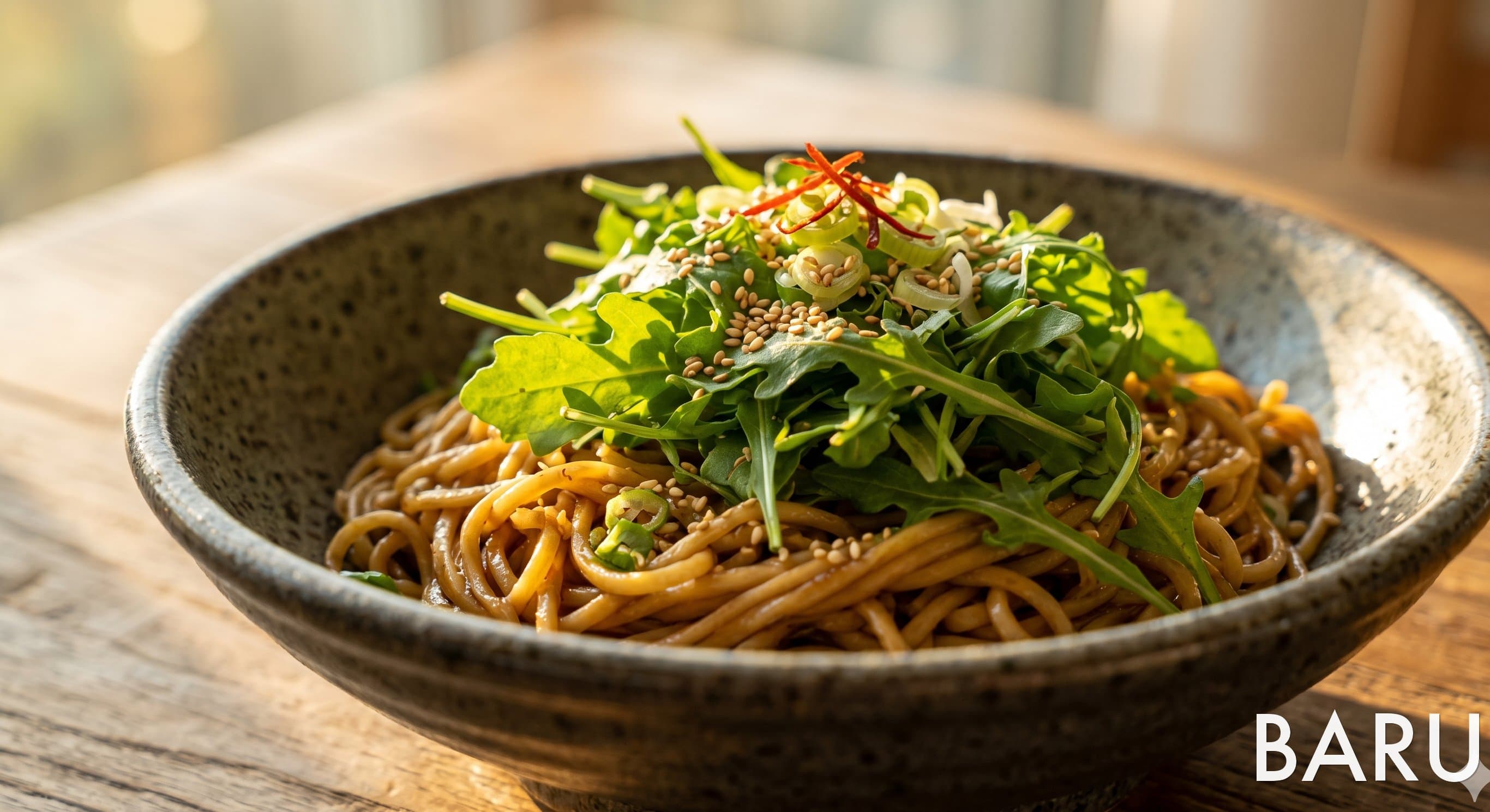 Arugula Soy Bibim Noodles (루꼴라 간장비빔면)