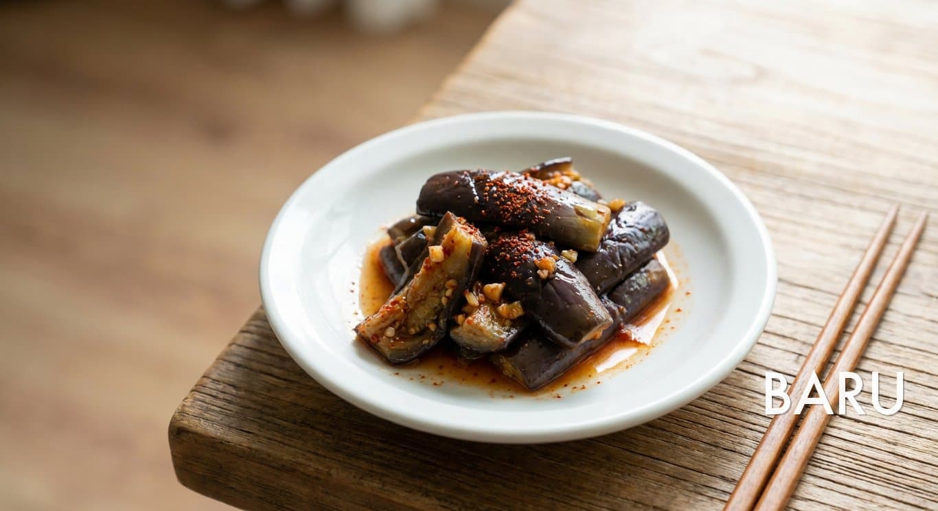 Spicy Steamed Eggplant Namul (가지나물무침)