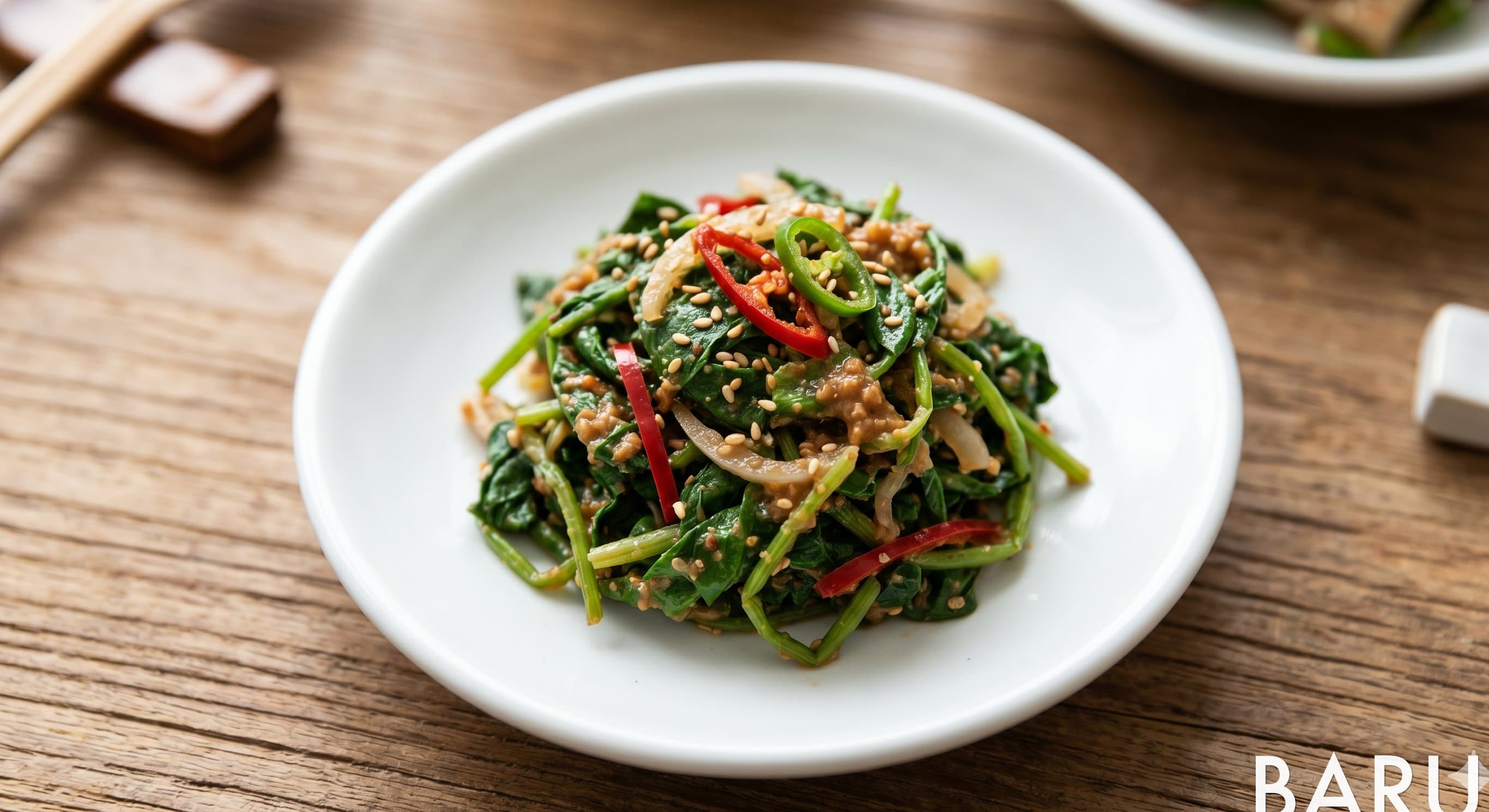 Buckwheat Greens with Doenjang Dressing (메밀나물된장무침)