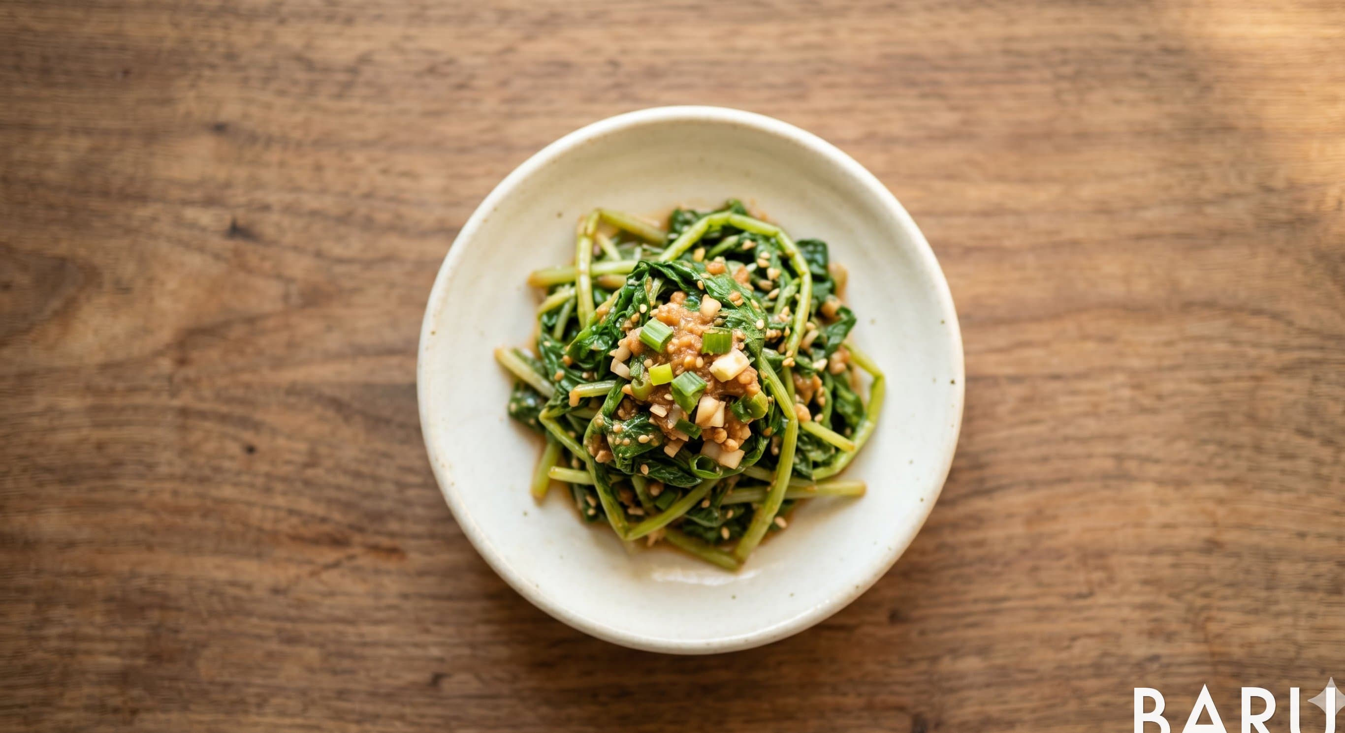 Young Radish Greens with Doenjang (열무된장무침)