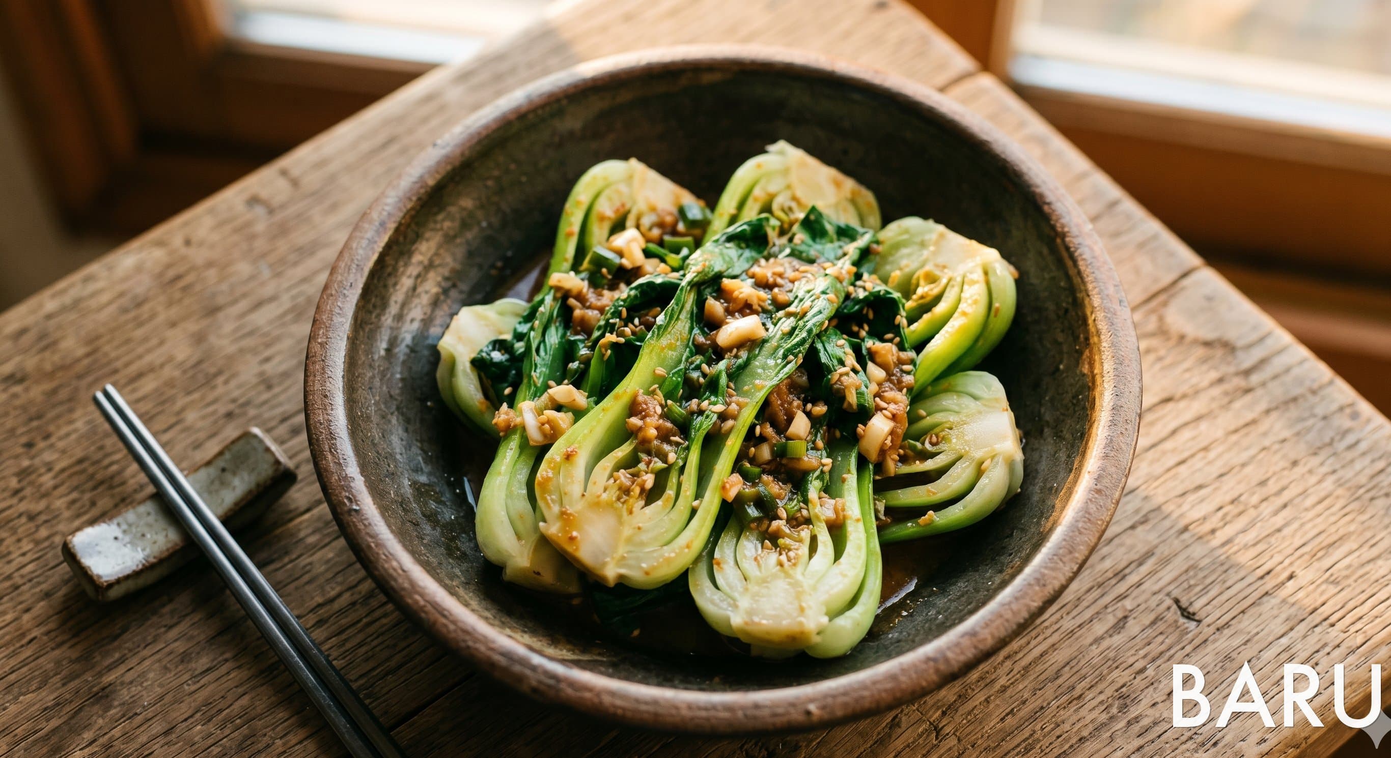 Bok Choy with Doenjang Sauce (청경채된장무침)