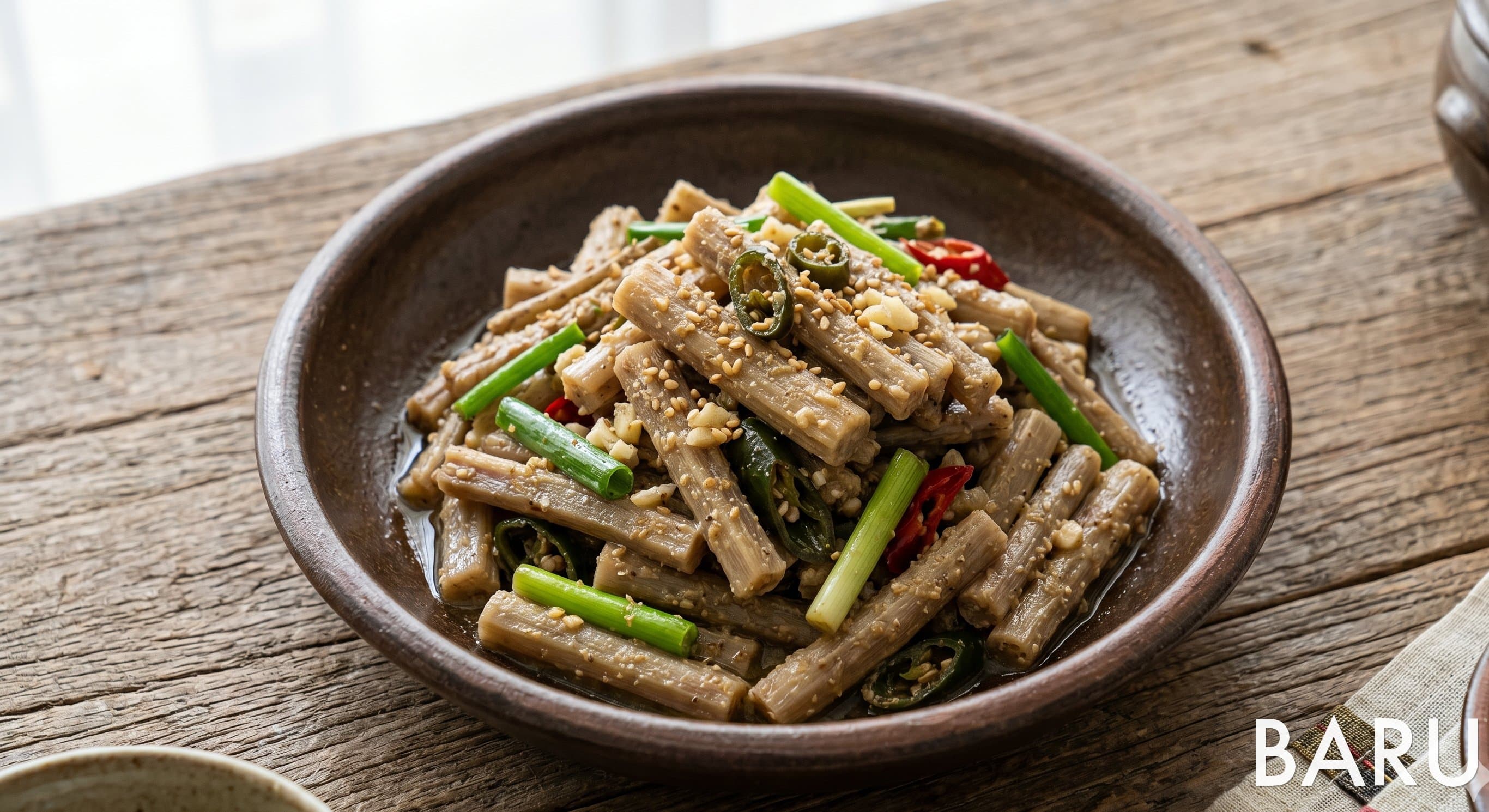 Taro Stem Stir-fry with Perilla Seeds (토란대볶음)