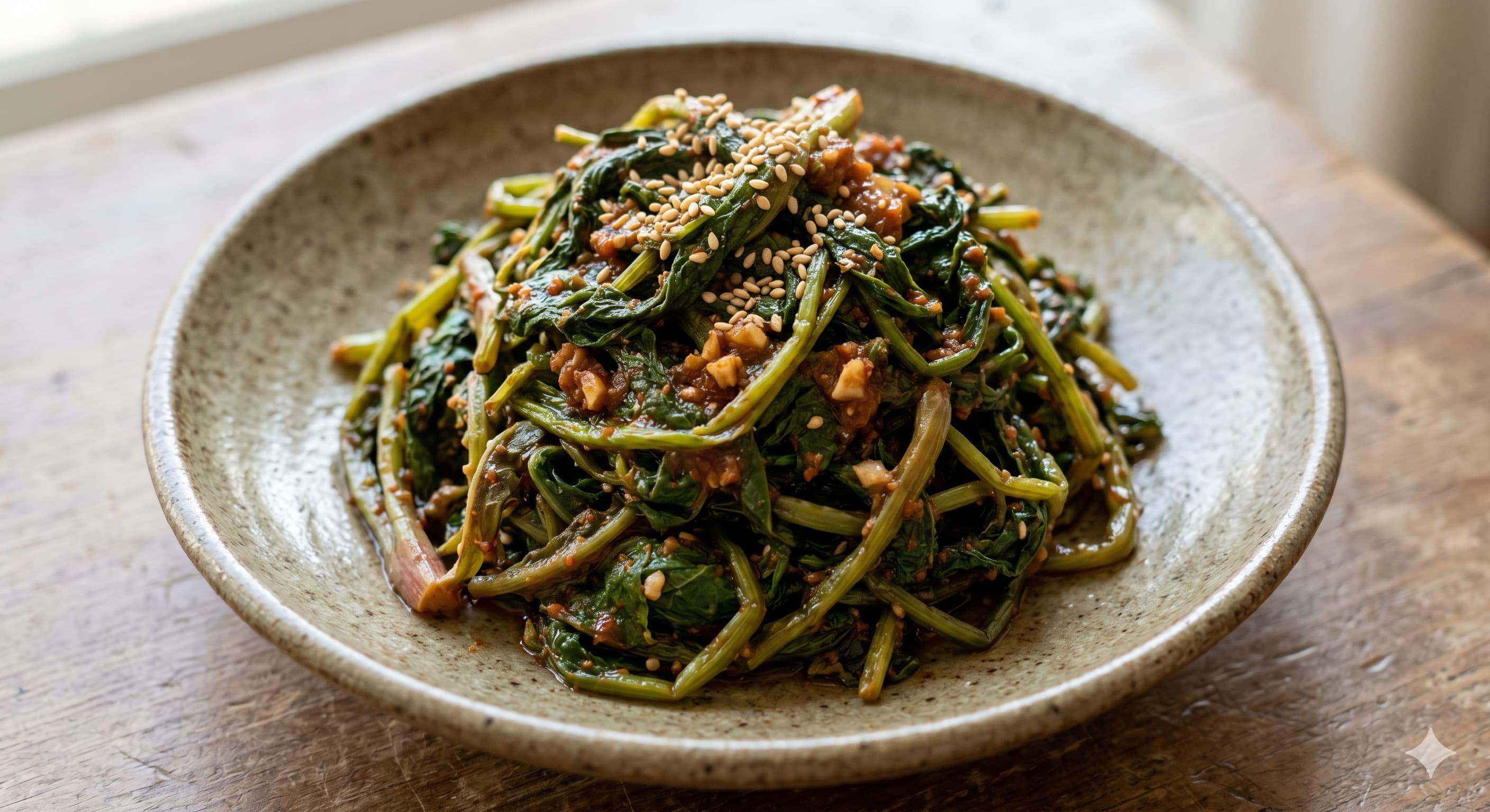 Spring Wild Greens Sseumbagwi Muchim and Darae Namul (씀바귀무침)