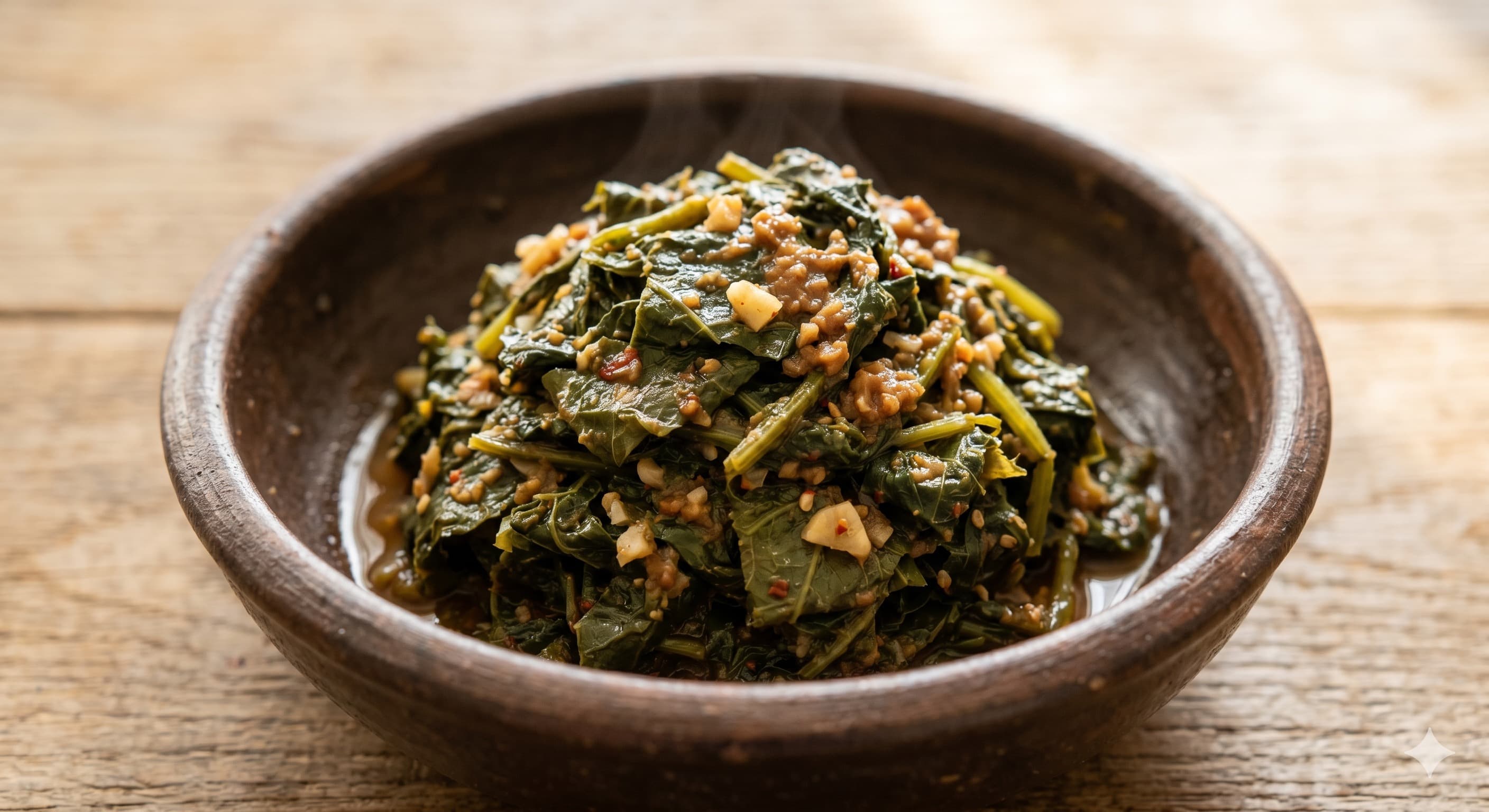 Squash Leaf Namul with Doenjang (호박잎나물)