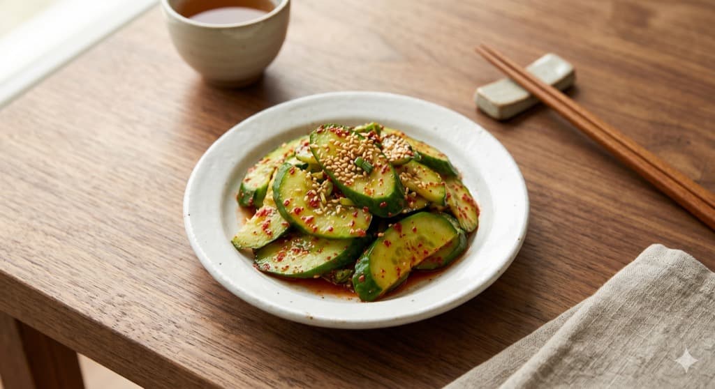 Mild Sesame Cucumber Salad (오이무침 (깨소금))