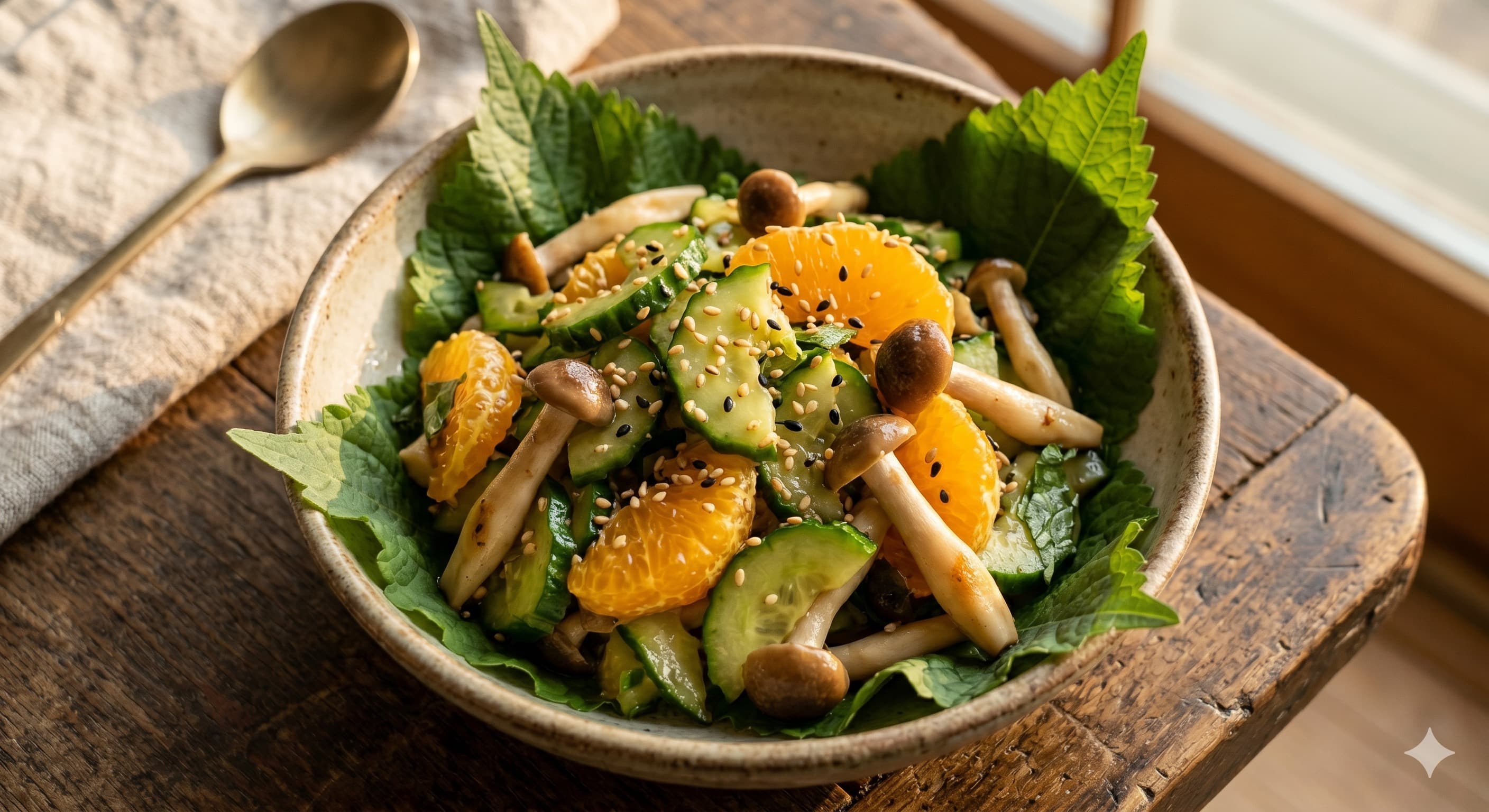 Cucumber and Citrus Sesame Vinegar Salad (오이 감귤 참깨초 무침)
