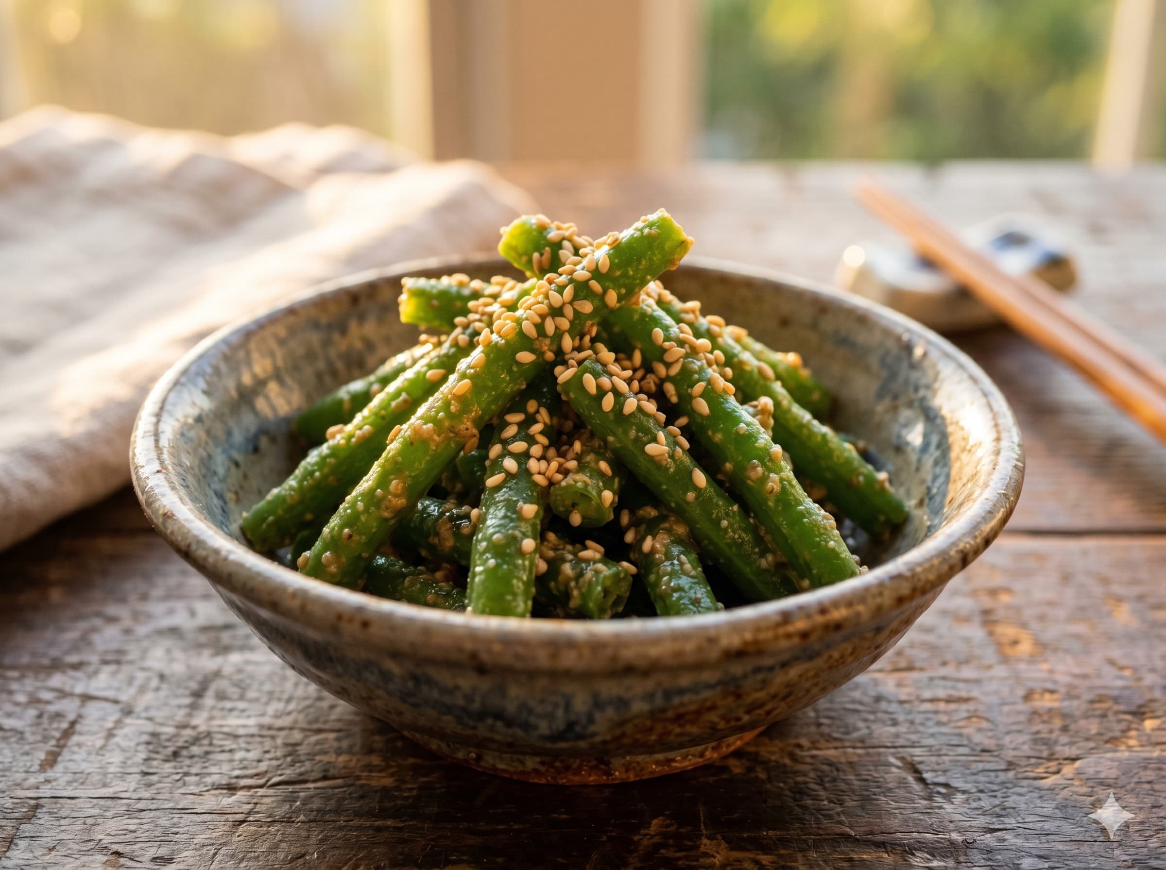 Green Beans with Sesame Dressing (인겐노 고마아에)