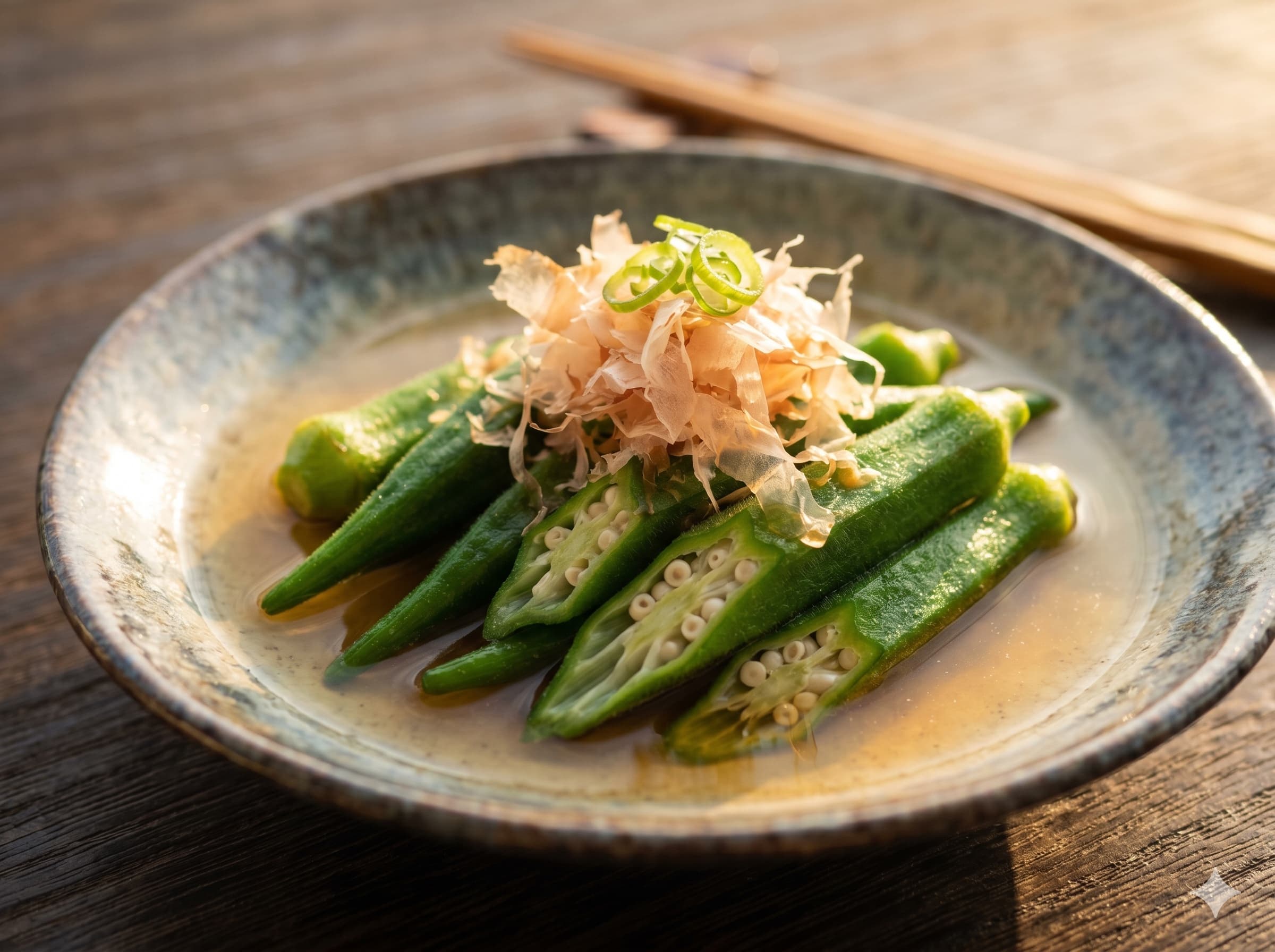 Okra in Dashi Soy (오크라노 오히타시)